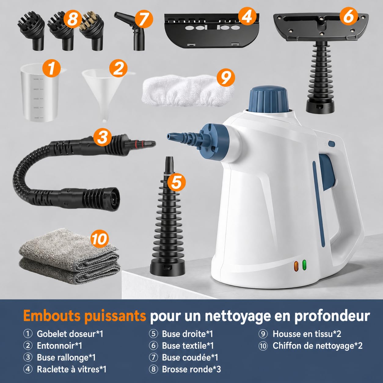Nettoyeur Vapeur 3Bar 110°C sans Chimie pour Joints & Calcaire