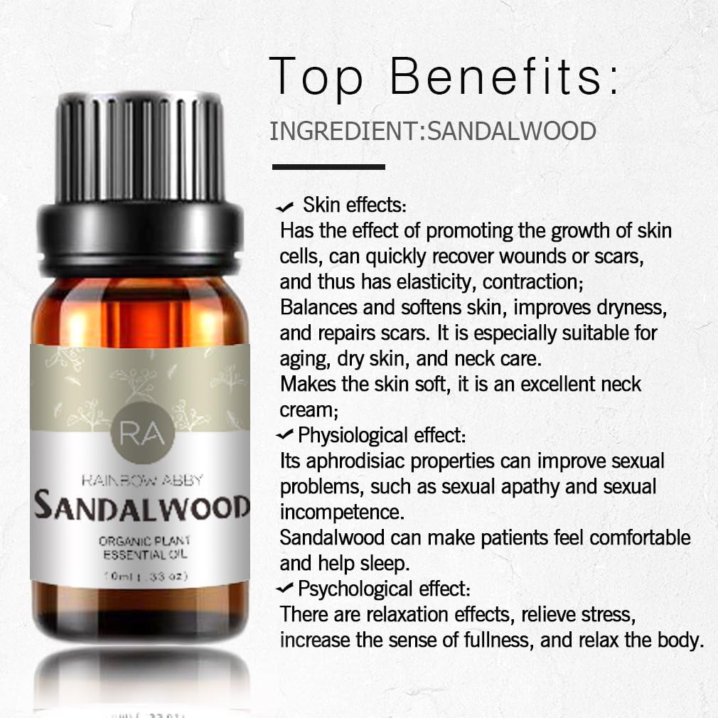 Chamomile Sandalwood Essential Oil Set 100% Pure Oils for Diffuser, Massage - 2 x 10ml