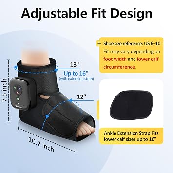 Comfytemp Taşınabilir Ayak Masaj Cihazı, Baba Anne Erkek Kadın için Doğum Günü Hediyeleri, Plantar Fasiit için Akülü Ayak Bileği Masajı, Şişlik, Dolaşım için Sıkıştırma Botu (1 Paket, 6 ila 10 Bedene