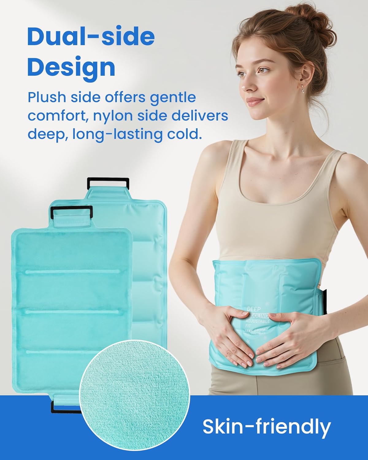 Gel Ice Packs Reusable Soft, Ice Pack for Back Pain Relief, 40Min Long-Lasting Hot and Cold Pack for Pain Relief, Flexible Cold Compress for Lower Back, Shoulder, Hip, Elbow, Leg, Knee, 14.5" x 11"