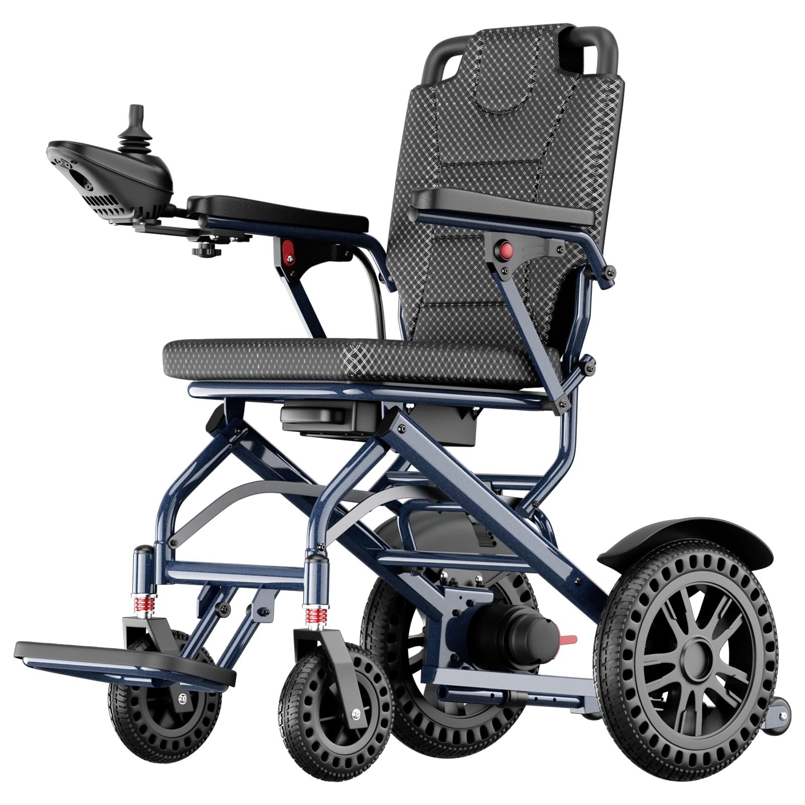 Byte Tecpeak D04 sedia a rotelle elettrica pieghevole leggera, dotata di batteria removibile da 12AH e motore da 500W, autonomia fino a 20km, capacità di carico di 150 kg-Blu