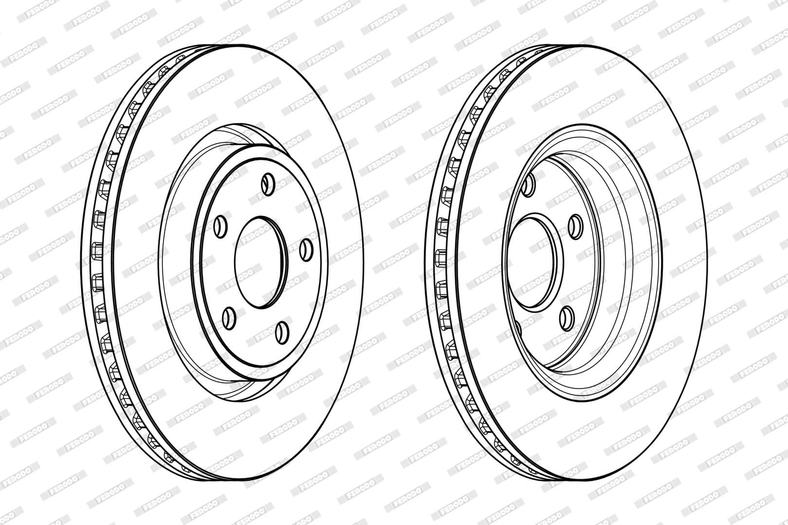 FERODO DDF2097C-1 2x Bremsscheiben Vorne Ø350mm Belüftet Kompatibel mit JEEP GRAND CHEROKEE IV WK, WK2 2AMV5012AD 68035012AB DDF2097C-1