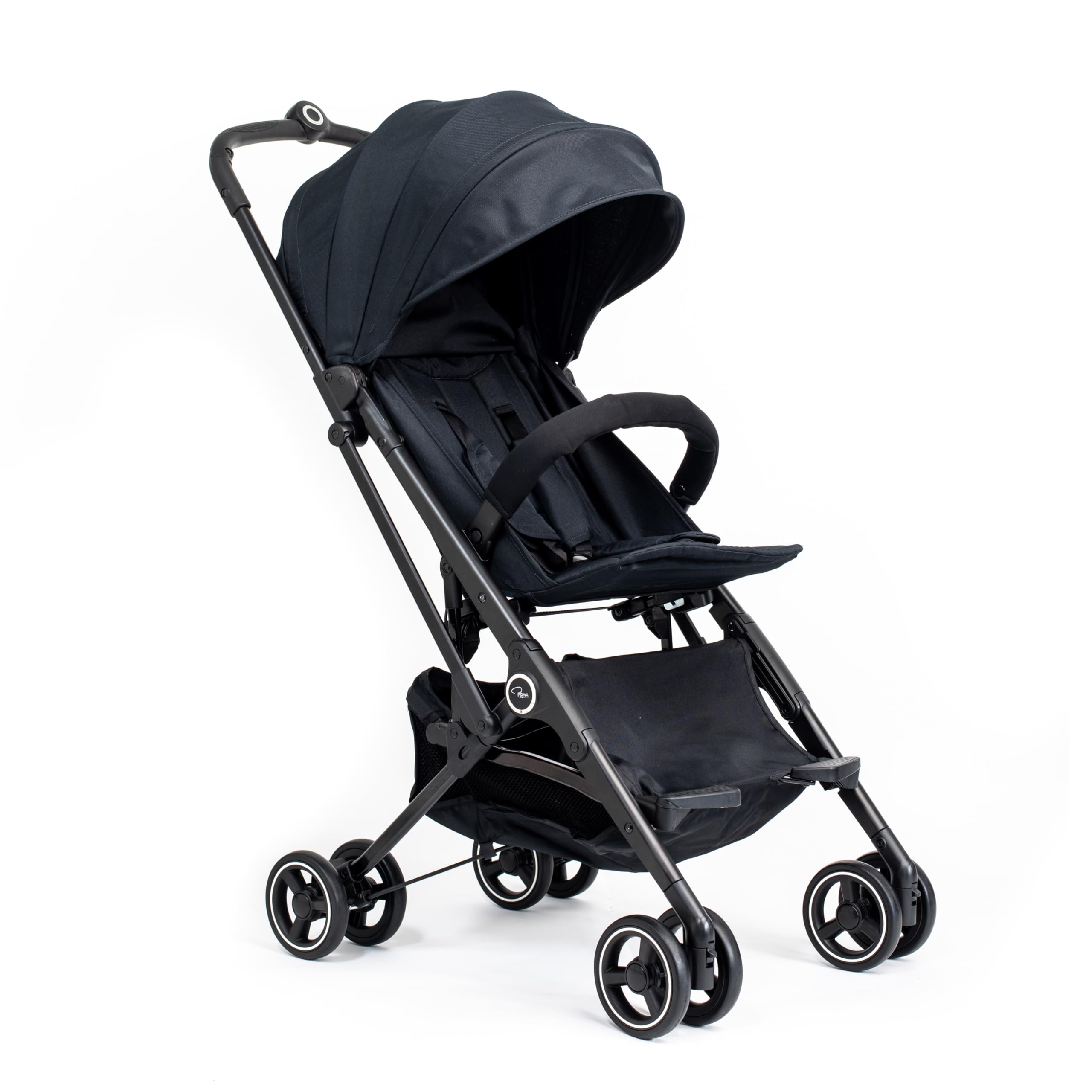 Roma Capsule 3 Approved Travel Stroller – Ultra-Lightweight Cabin Buggy fits Aeroplane Overhead Lockers – One-Hand Fold, Magnetic Buckle & Lie-Flat Seat from Birth to 15kg – Jet Black