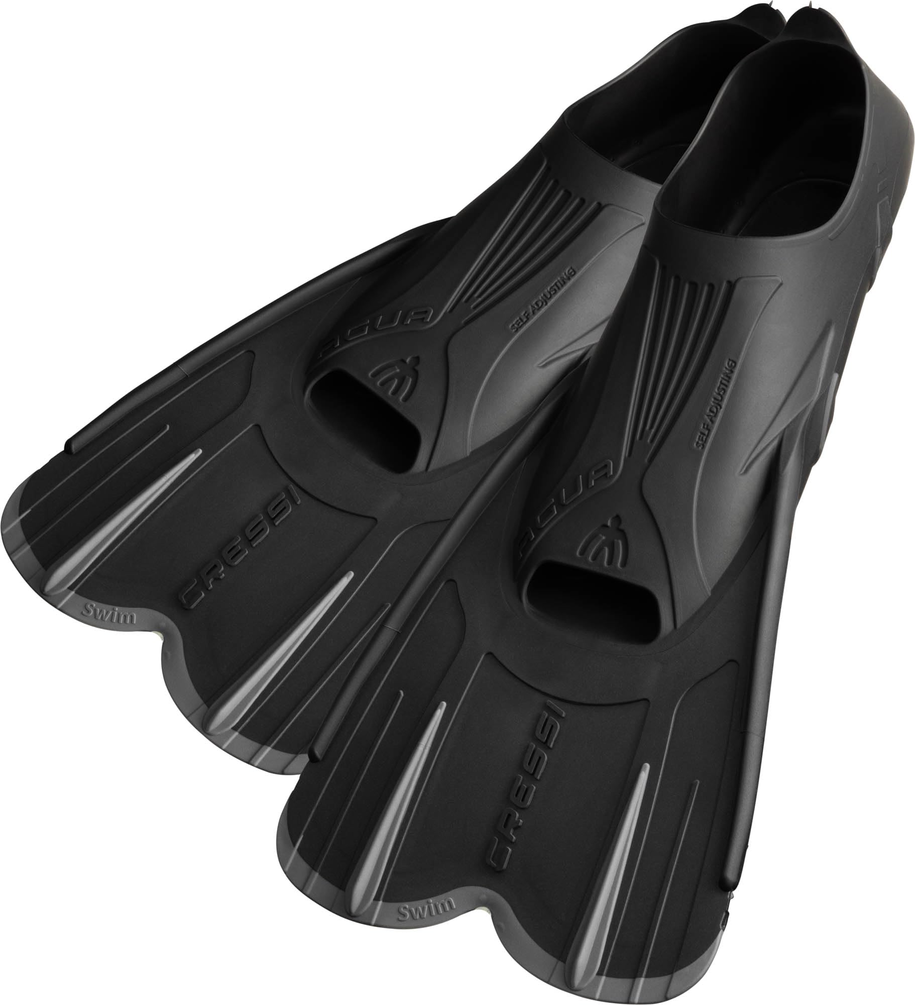 Cressi Unisex Cressi Agua Short Fins - Black/Silver, Size 35, 36, 2.5/3.5