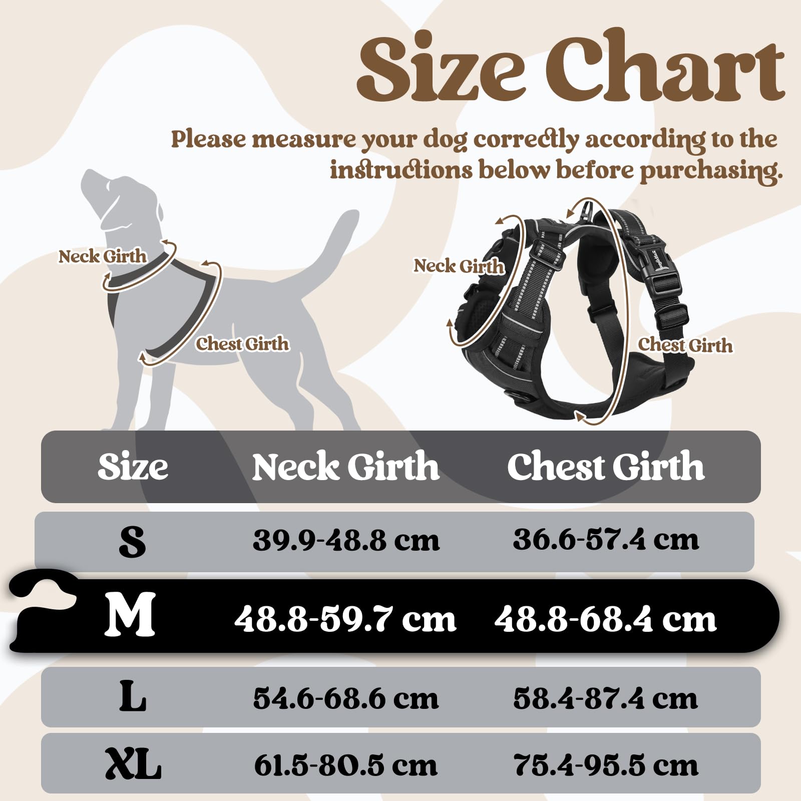 rabbitgoo Dog Harness Medium with Neck Release Buckle, Adjustable No Pull Harness with Front Back Clips - Image 2