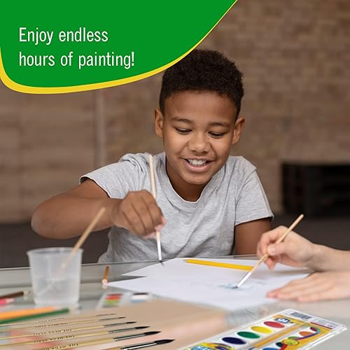 Miniatura 5 de Juego de pintura de acuarela, 2 paquetes de 16 colores vivos de acuarela y 6 pinceles para niños, juego de suministros de acuarela, paquete de