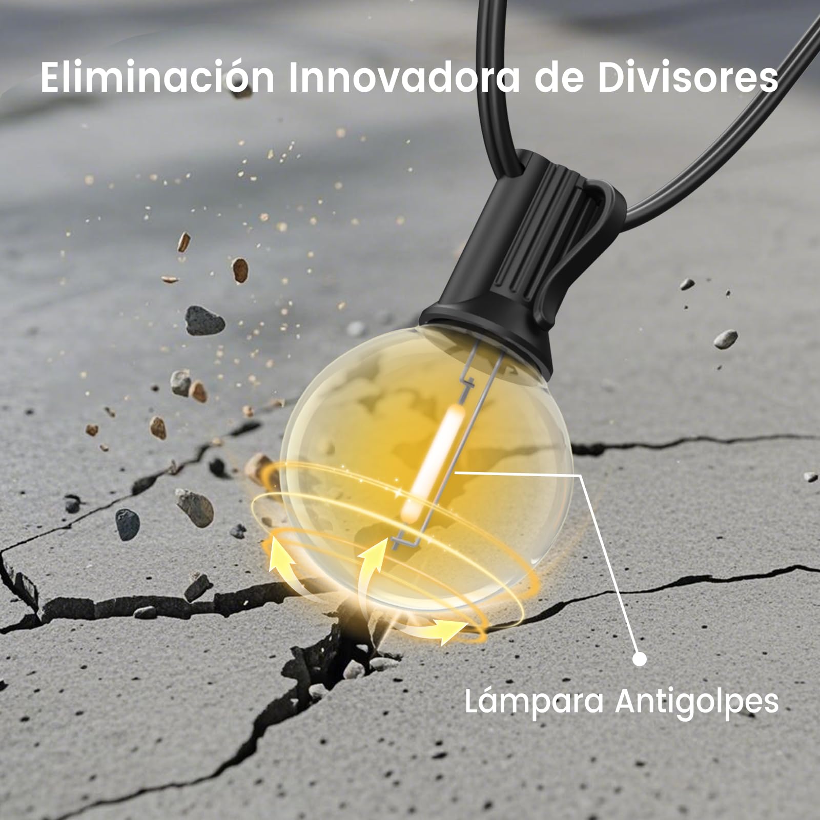 Guirnalda Luces Exterior 45 Metros, G40 Guirnaldas Exterior LED con 75+3 Guirnalda Bombillas, Impermeable IP45, 2700K Blanco Cálido Luces Terraza para Jardín Patio Fiesta Boda