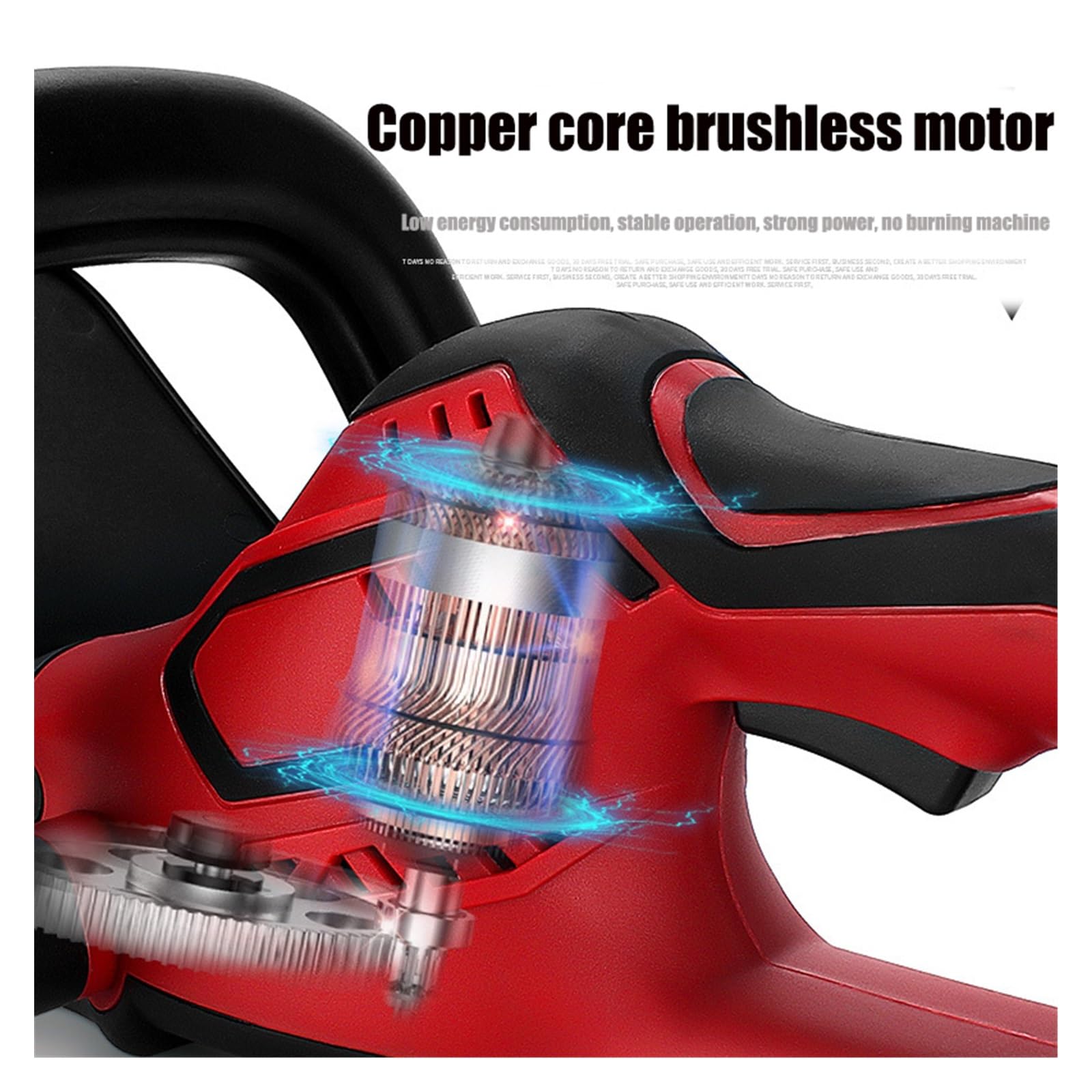 Tondeuse à gazon, Taille-haie sans brosse taille-haie fil double Action scie d'élagage coupe poignée rotative outil de jardin for batterie 18V(2Batteries)