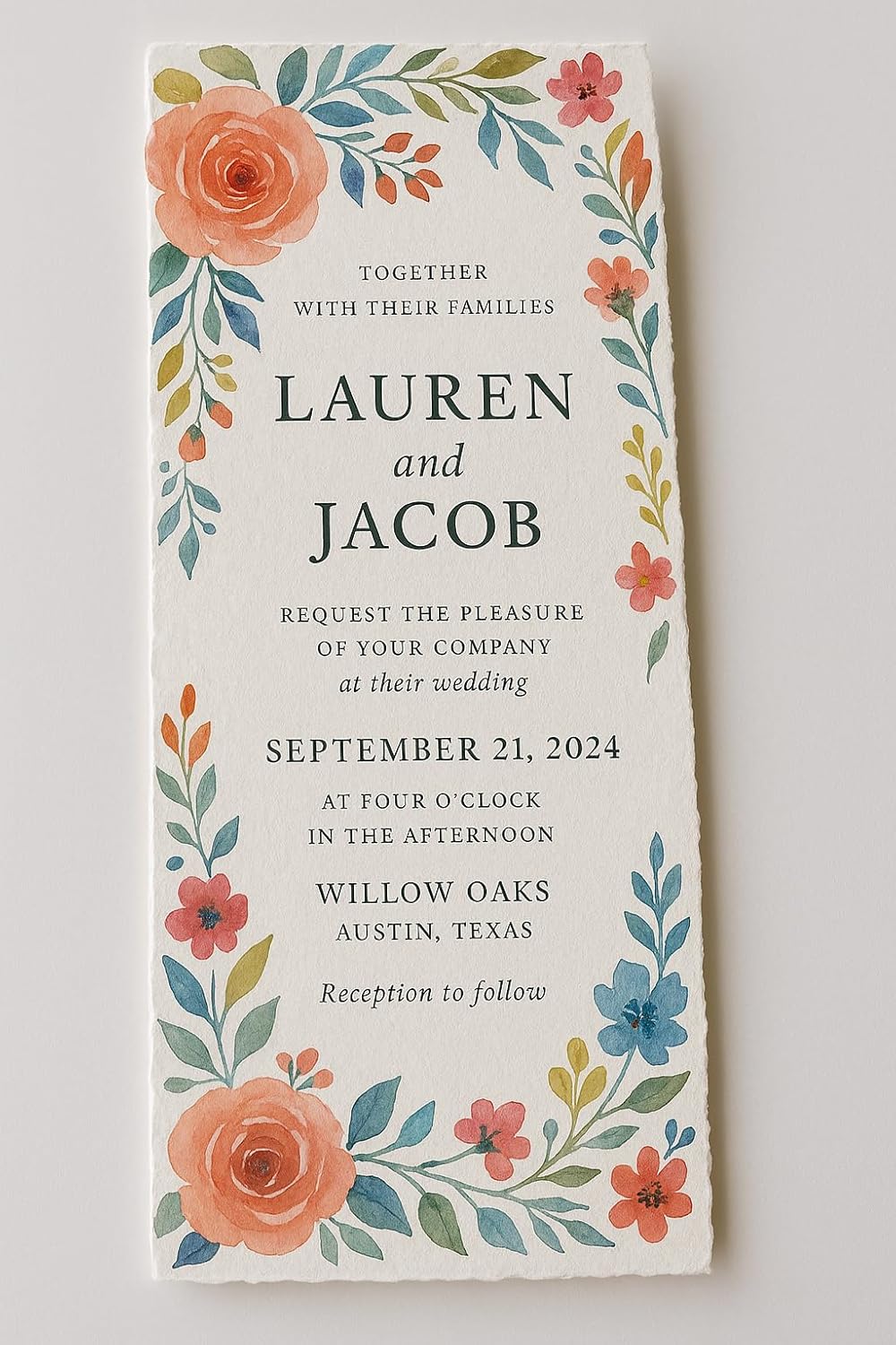 300 GSM Deckle Edge Cotton Paper - Soft, Textured Handmade Sheets for Invitations, Artwork, Stationery, and DIY Crafting (Pack of 25) (4 x 9 inch)