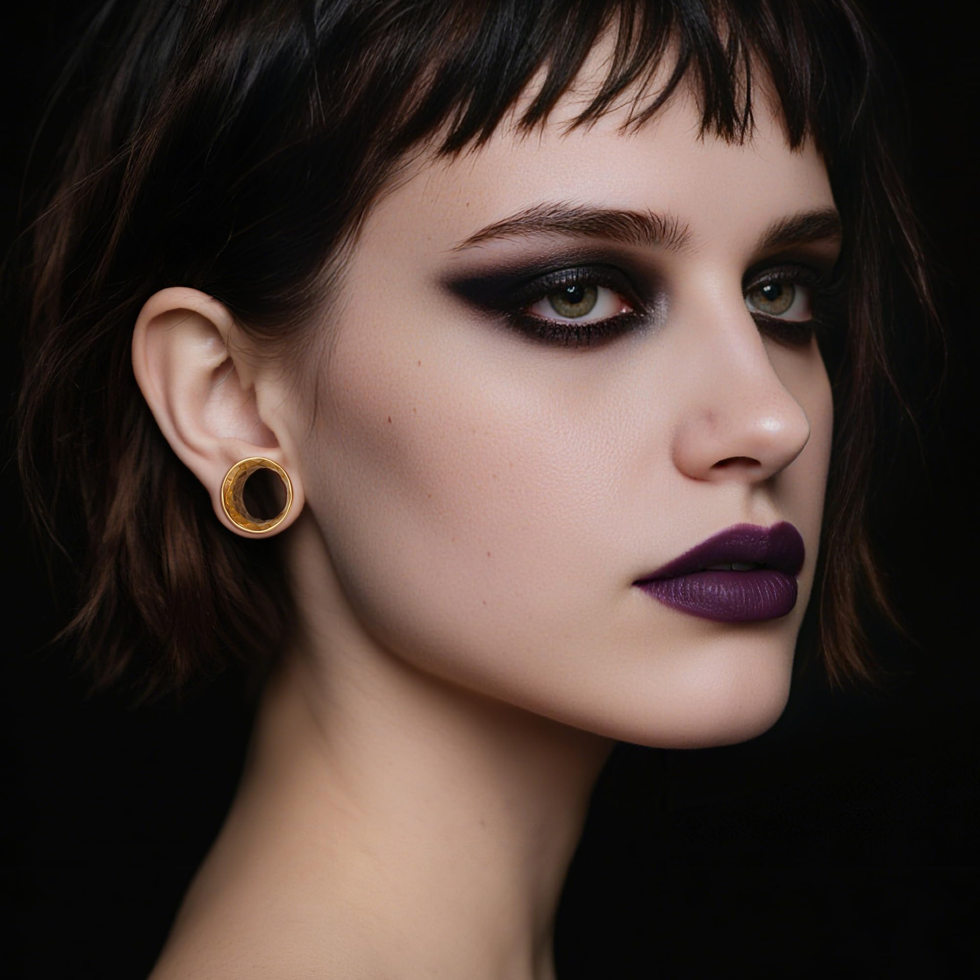 Vankula Ohr Tunnel 1 Paar Double Flared Flesh Plugs Klassisch gehämmert Edelstahl Ohrpiercing ohrloch dehnen Schmuck für männer damen 8mm bis 19mm