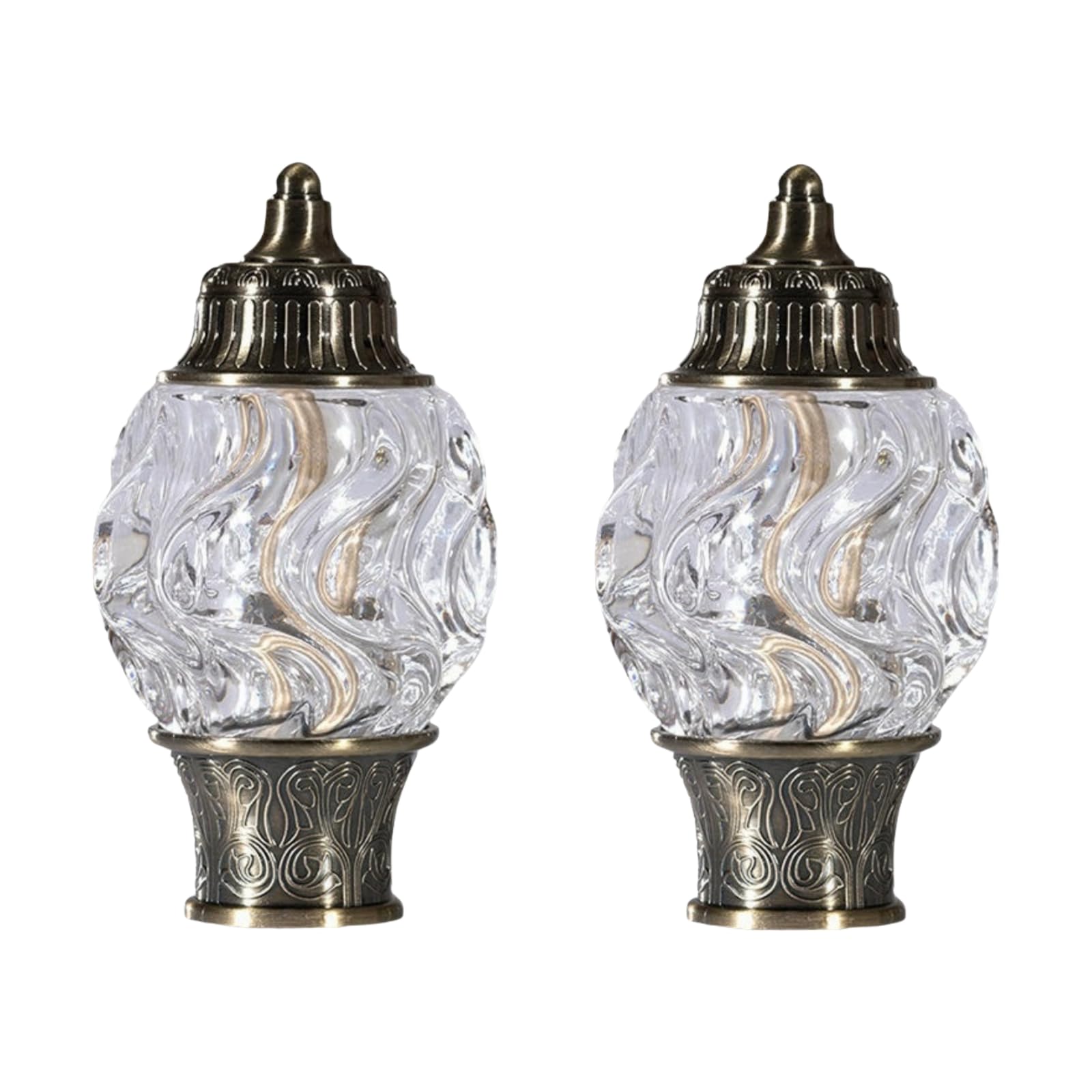 Essmoko Bronze Curtain Pole Ends 25Mm 28Mm 2Pcs Clear Crystal Acrylic Roman Rod Decorative Head 28Mm