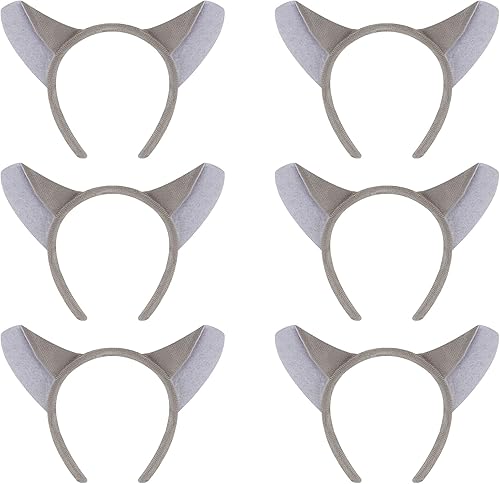 TopTie 6 diademas de orejas de animales, decoraciones de Halloween para adultos y niños, aro de pelo de animales de safari de la selva para