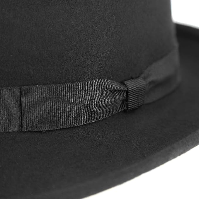 fiebig Fedora Wolvilt Hoed | Bogart Hoed voor Vrouwen en Mannen | klassieke pasvorm in de zomer en winter | Made in Italy (58-L, Zwart