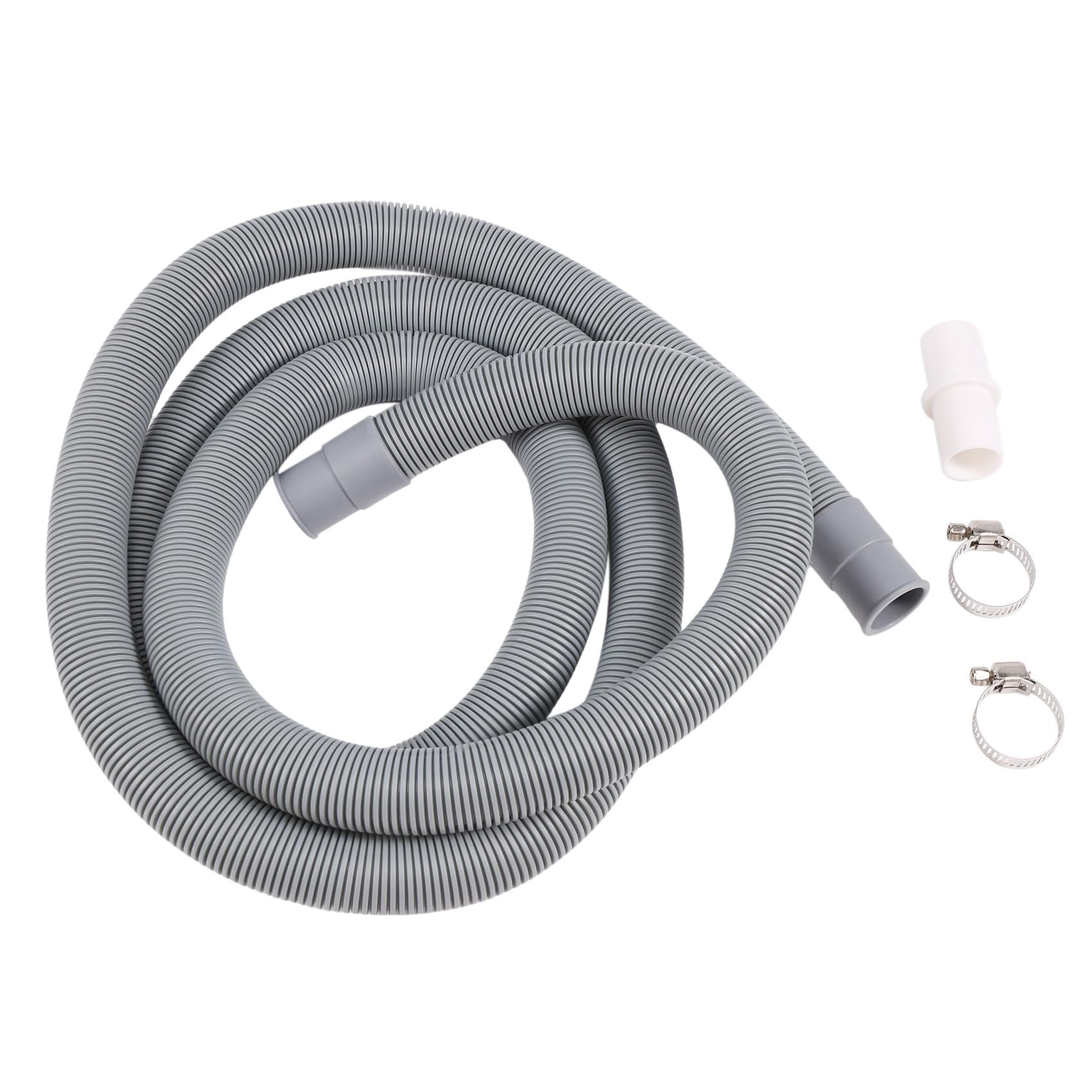 Lonrtesw Grey Drain Hose Extension For Washing Machines,2M Drain Hose Universal Washing Machine Hose,Drain Hose Dishwasher Extension