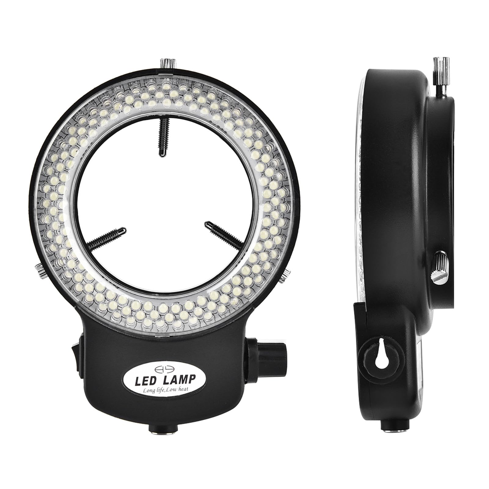 Anillo de Luz LED para Microscopio Estéreo, 144 Ajustable, Negro, Enchufe EU 110-220V