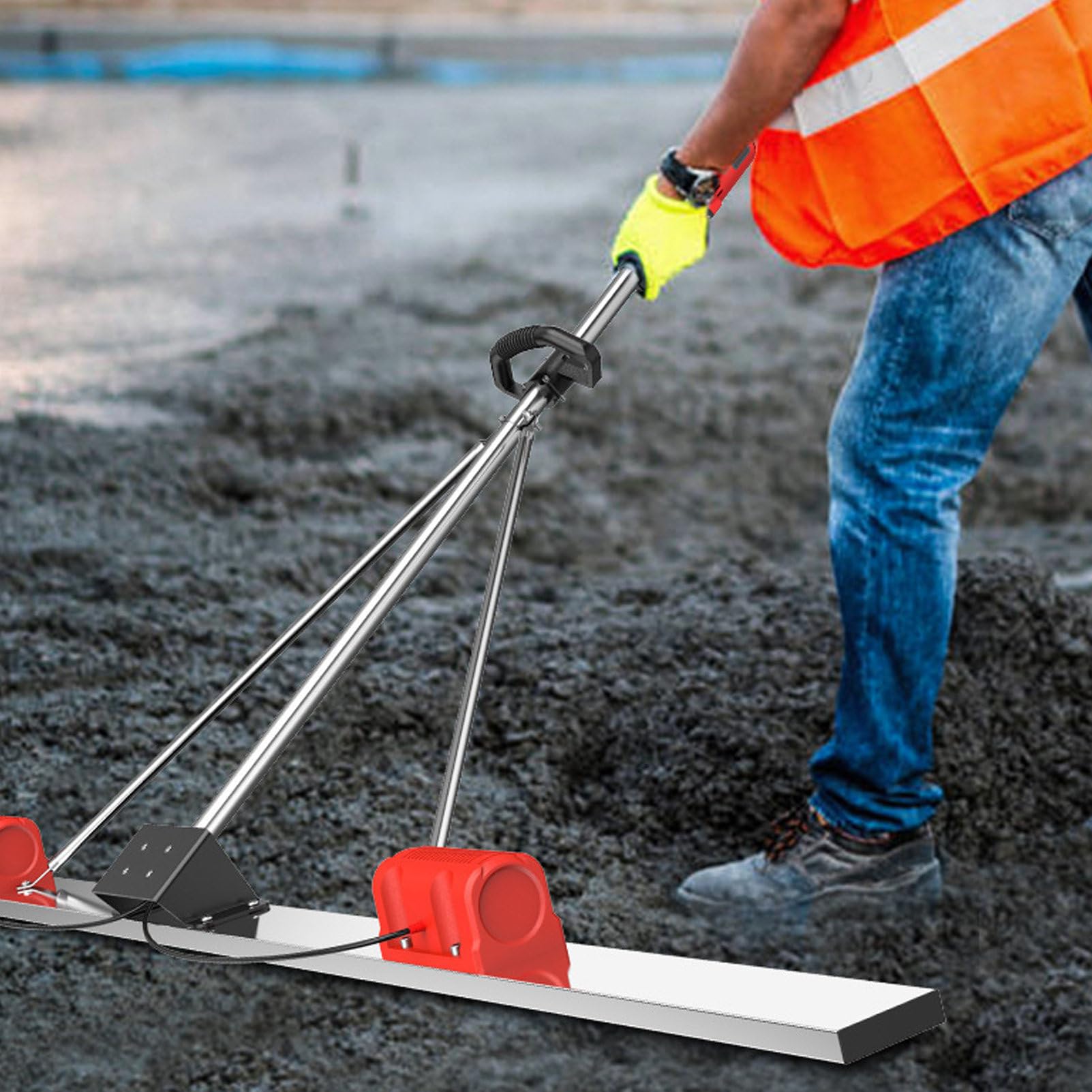 Vibrofinitrice per Calcestruzzo, Strumento di Vibrazione per La Finitura del Calcestruzzo, per Una Levigatura E Una Rifinitura Efficienti del Calcestruzzo 2*Battery-2M