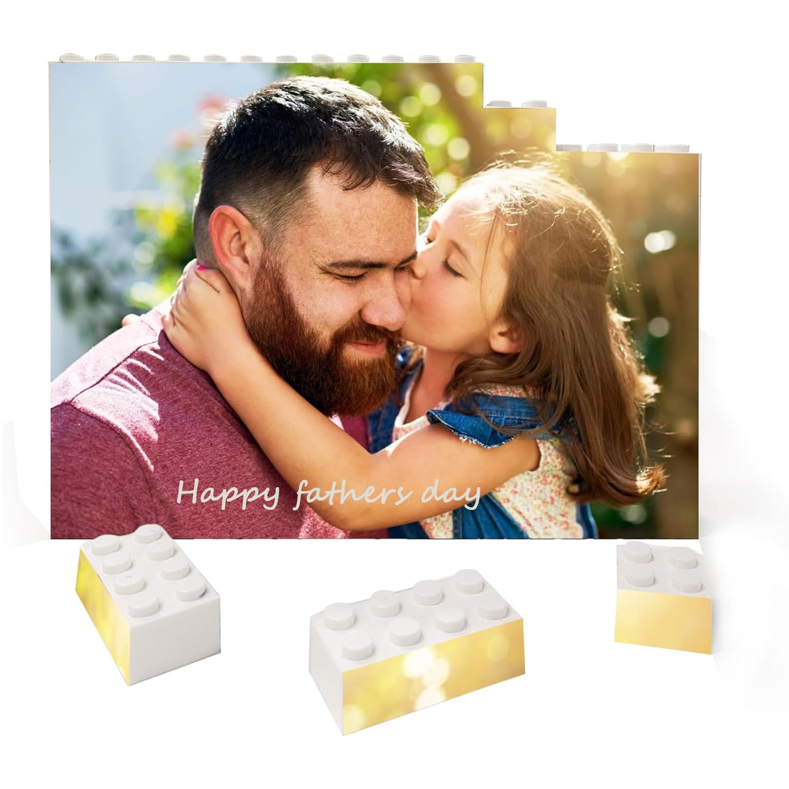 Personalised Fathers Day Photo Gifts Building Block Puzzle Picture Block Personalised Gifts for Women Men Custom Photo Gift for Valentines Day Birthday Anniversary Wedding Christmas (Fathers Day)