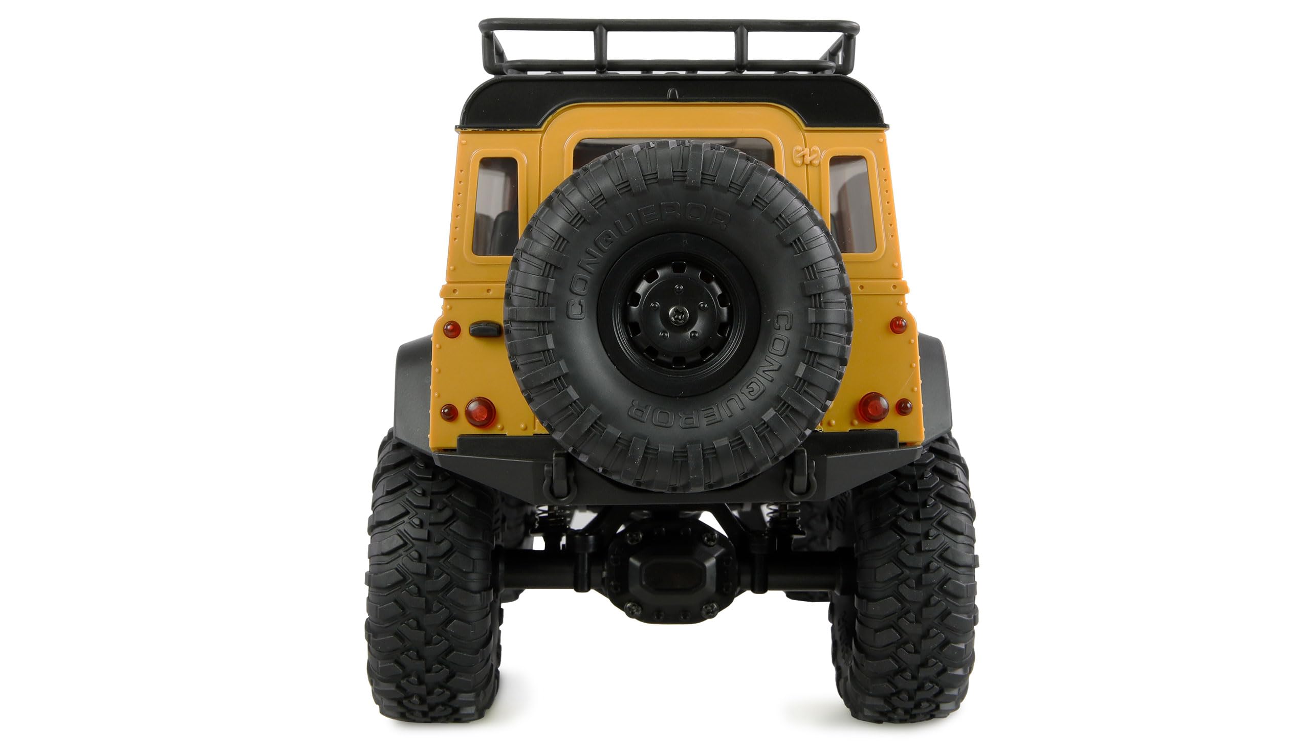 Amewi AMXRock Mini-D90 Scale Crawler 4WD 1:16 RTR żółty z pilotem zdalnego sterowania, akumulatorem, kablem do ładowania