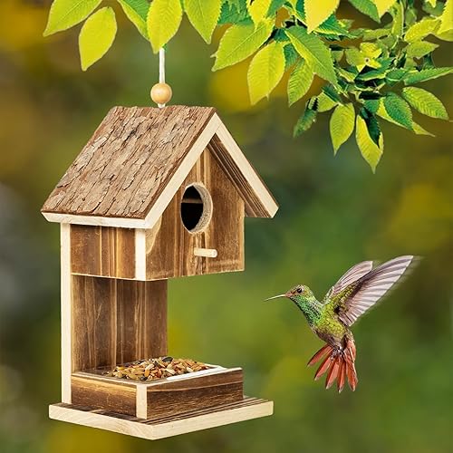 Miniatura 5 de Casas de pájaros para colgar en el exterior, comedero para colibríes, cardenal Wren, pájaros silvestres, pájaros silvestres, pequeña casa de pájaros