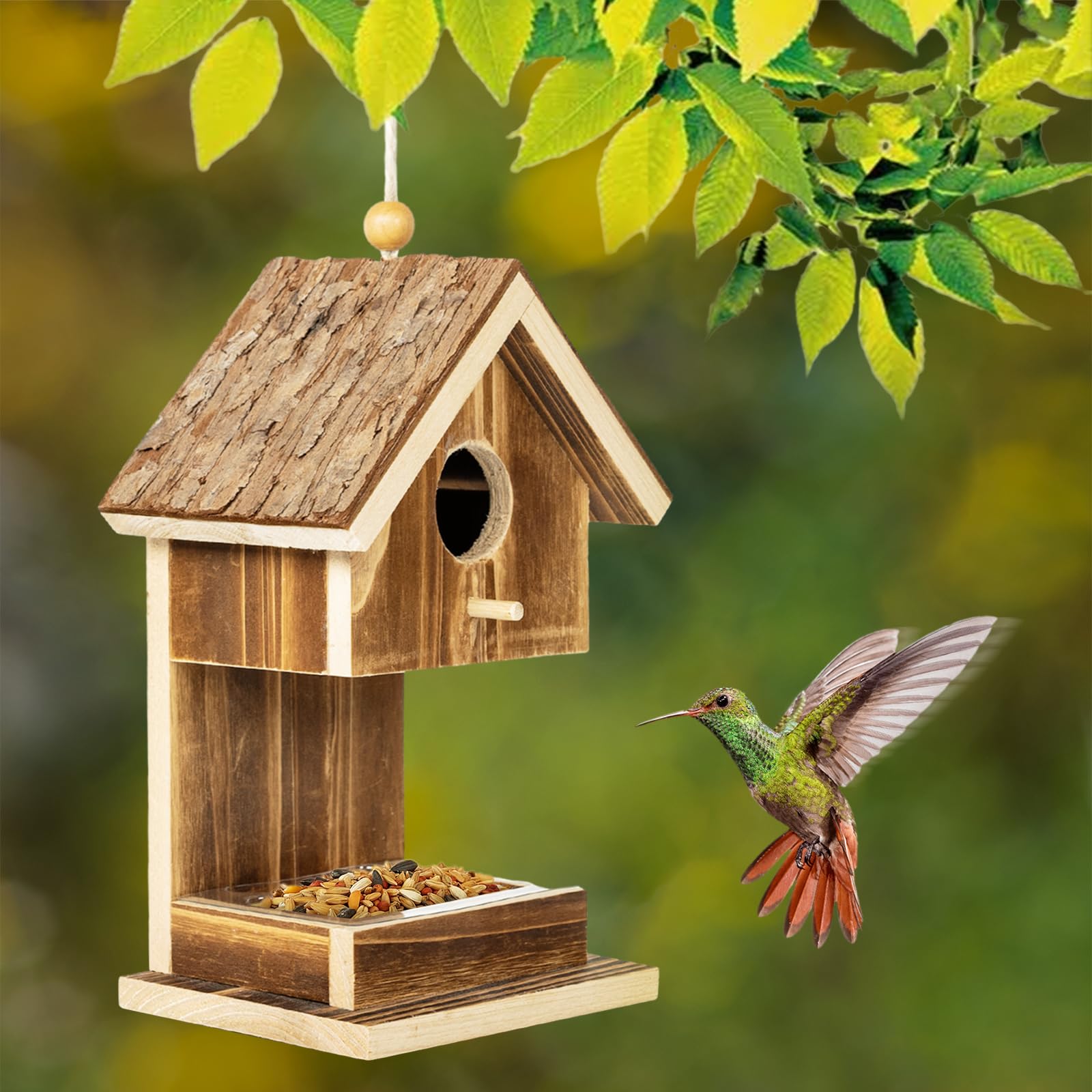 Mangiatoia Per Colibrì Riscaldabile Da Esterno - Con Dispositivo Antigelo E Fossato Per Formiche, Decorazione Da Giardino