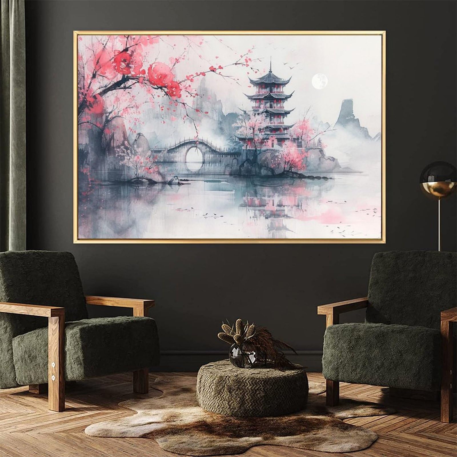 Amazon.co.jp: 絵画 中国風の水墨画 アートパネル ポスター イラスト