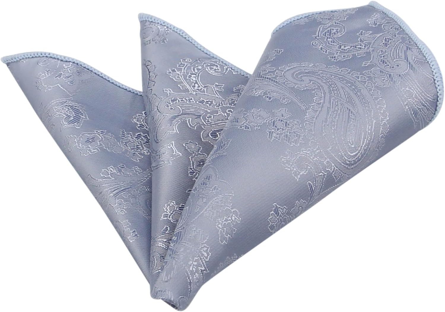 Mens Satin Paisley Tie Set : Necktie and Pocket Square - Wedding Groomsmen Groom - Image 4