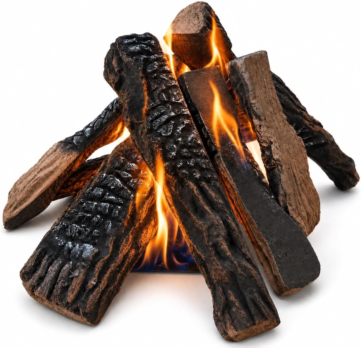 2PCS Gas Fireplace Logs Set with 6 Oz Glowing Embers