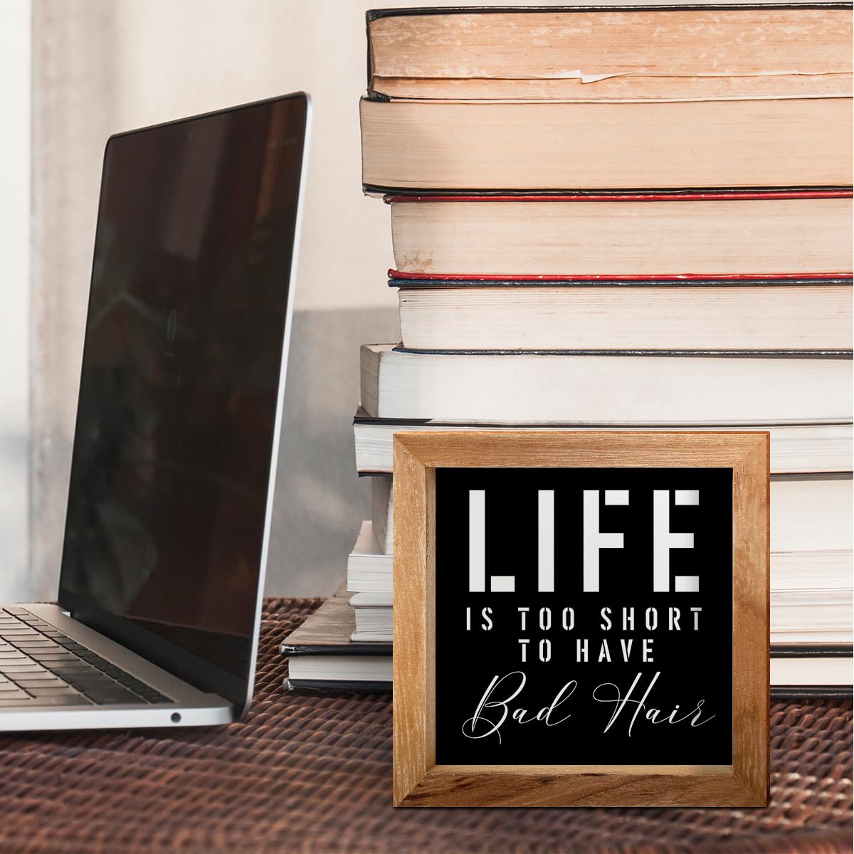 Letreros Decorativos De Madera ENGVZ - 5x5 Pulgadas, Varios Temas