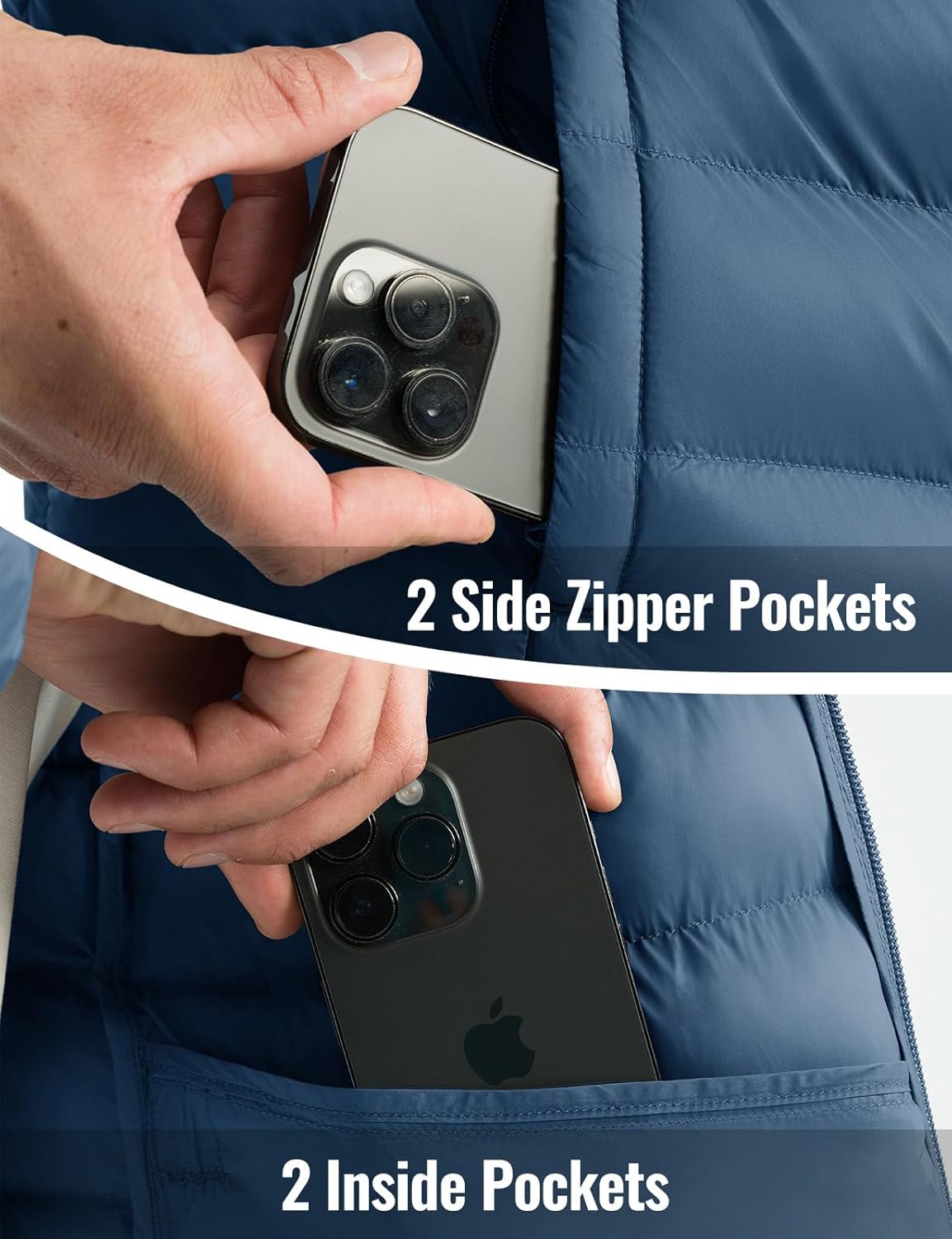 Rdruko Men's Puffer Jacket with Detachable Hood Lightweight Water Resistant Insulated Winter Puffy Coat - Image 6