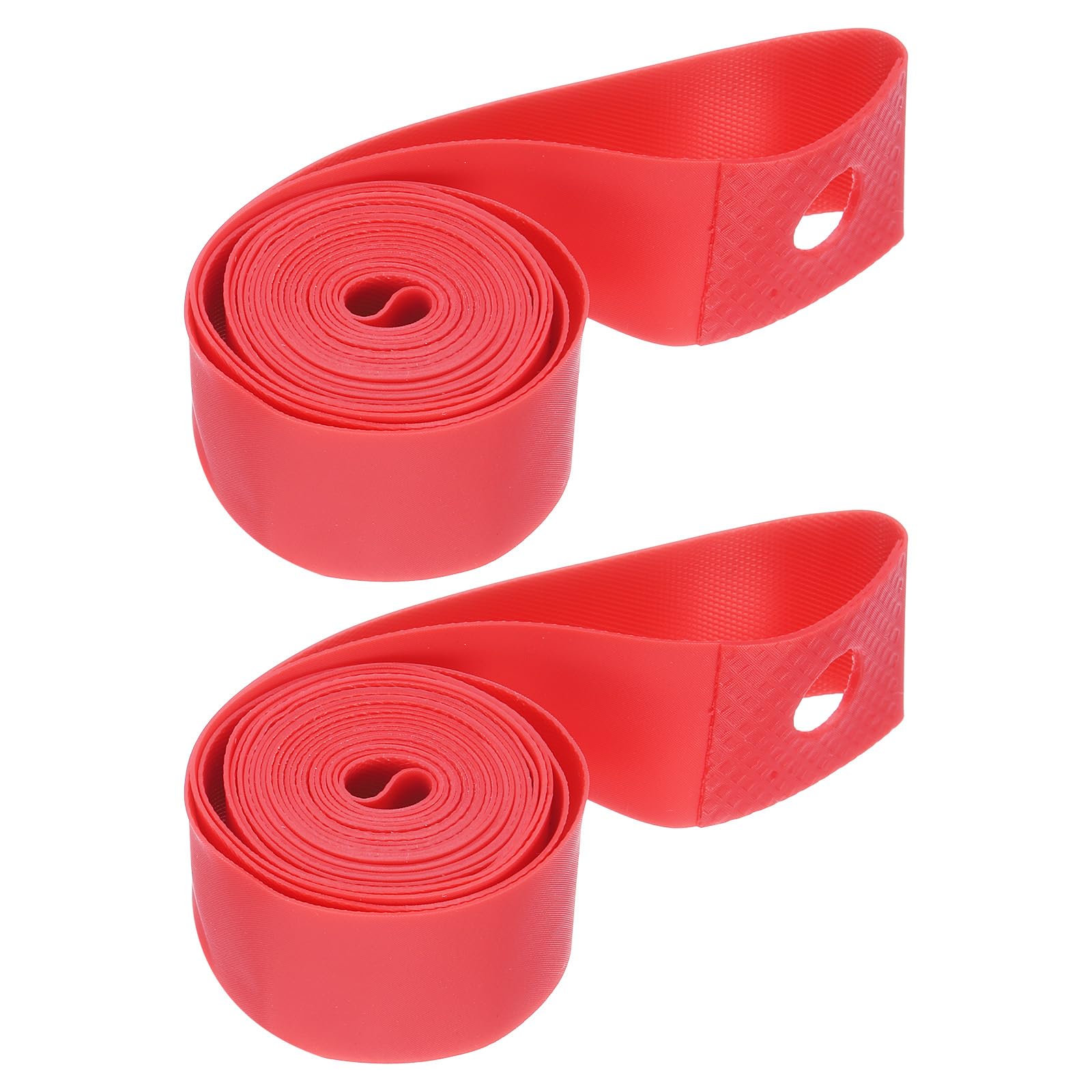sourcing map 2pcs Bicycle Rim Strip for 24" Bike Tires Puncture Proof TPU Bicycle Inner Tube Flat Protector Tire Liner for Mountain and Road Bicycle, Red