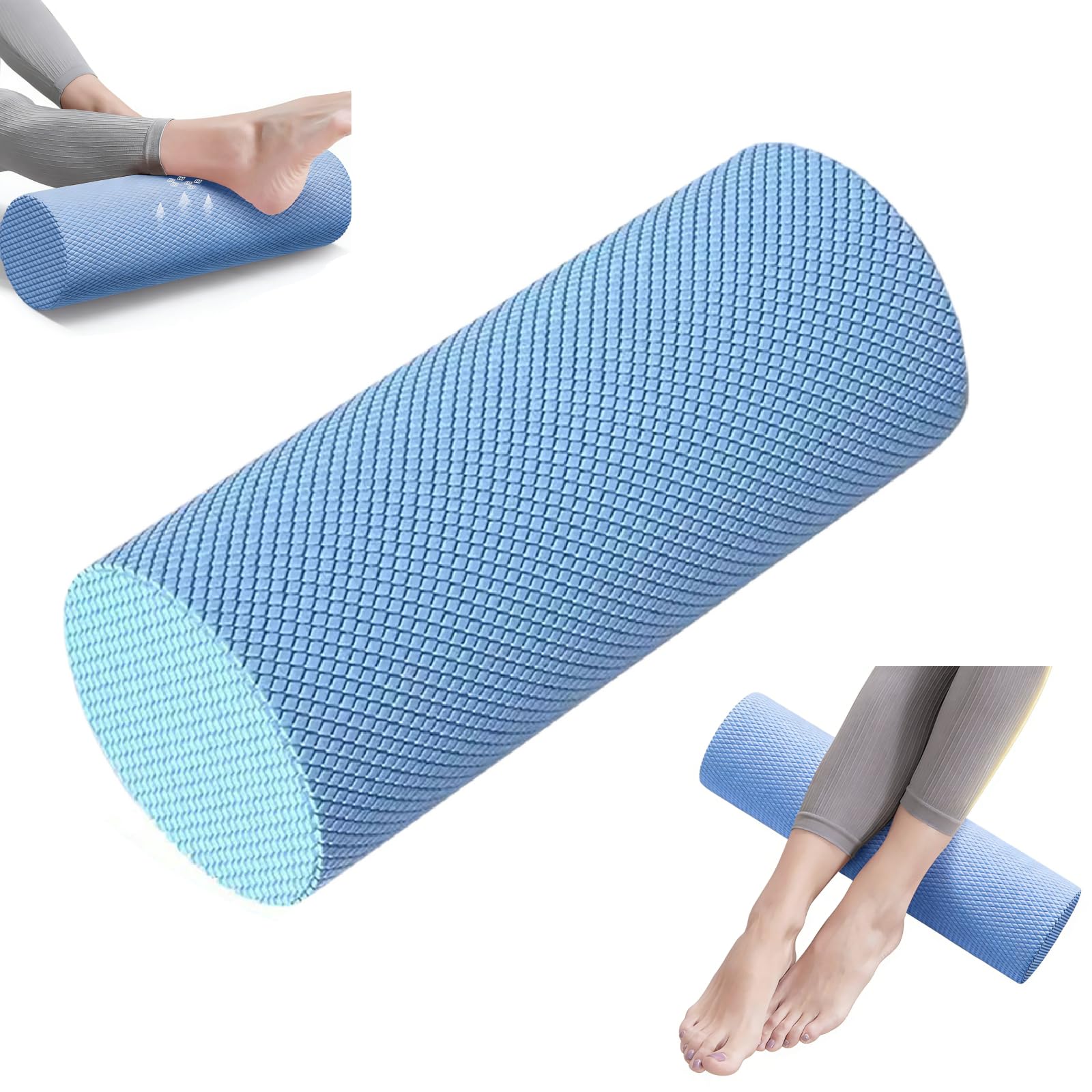 12 Inch EVA Soft Dot Foam Roller for Muscle Therapy,Yoga & Balance Exercises,30 cm x 12.5 cm High-Density Massage Roller for Pain Relief Fitness Recovery (Blue) - 2