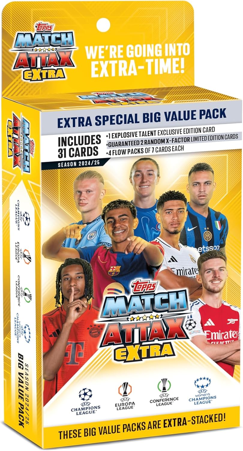 Topps UCL & WUCL Match Attax Extra 2025 Trading & Collectible Card Game (Big Value Pack)