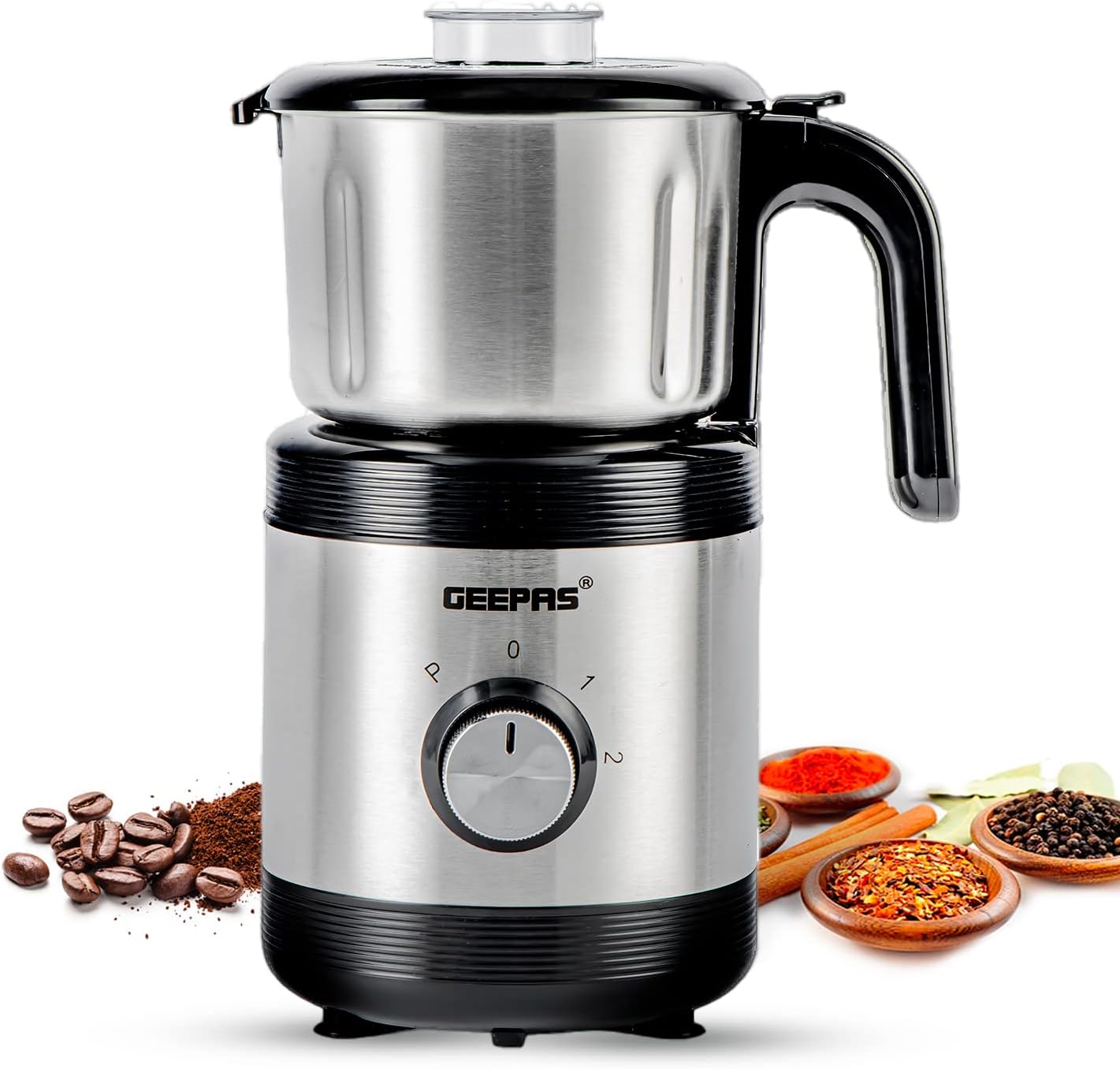 Geepas Coffee Grinder Food Processor 450W Electric Wet & Dry Grinder Coffee Mill Stainless Steel