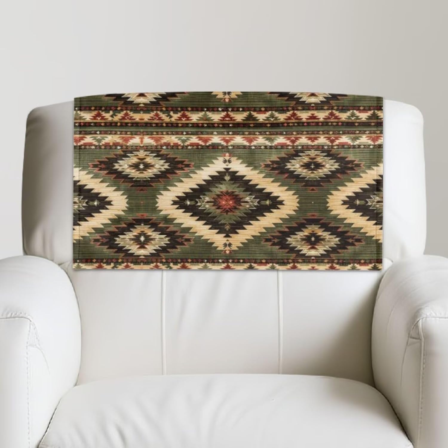 Headrest Cover for Recliner Chairs Aztec Couch Headrest Protector Slipcovers Covers Pet Scratch Resistant Couch Headrest Covers for Sofa Set of 3