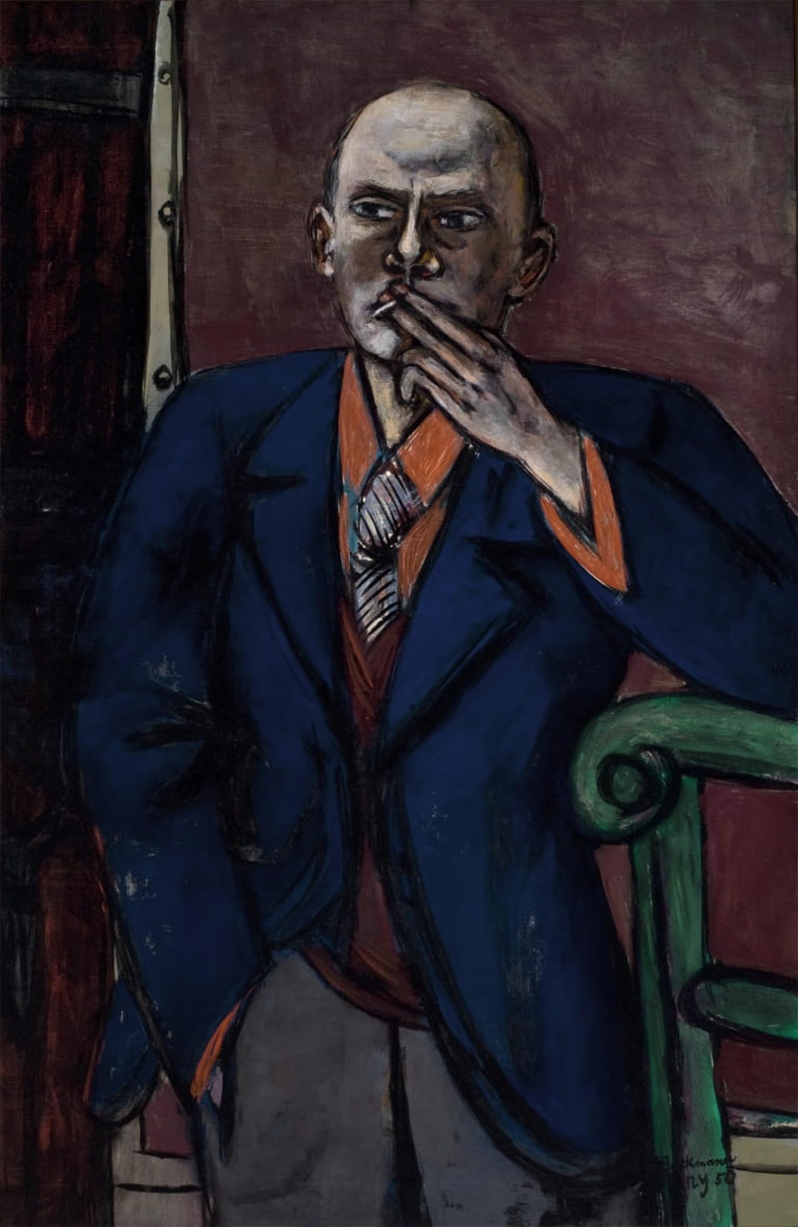 POSTERIIk Vintage Art Print Images Pictures Print Self Portrait by Max Beckmann Modern Colour Posters for Office Home Decor 60x90cm