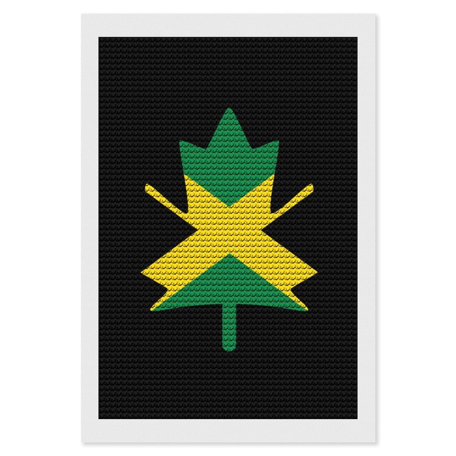 Nclqvjxzkhw Style Jamaica Maple Flag Diamond Art Painting For Adult Round Diamonds Pictures Arts Crafts Home Wall Decor 8"X12"