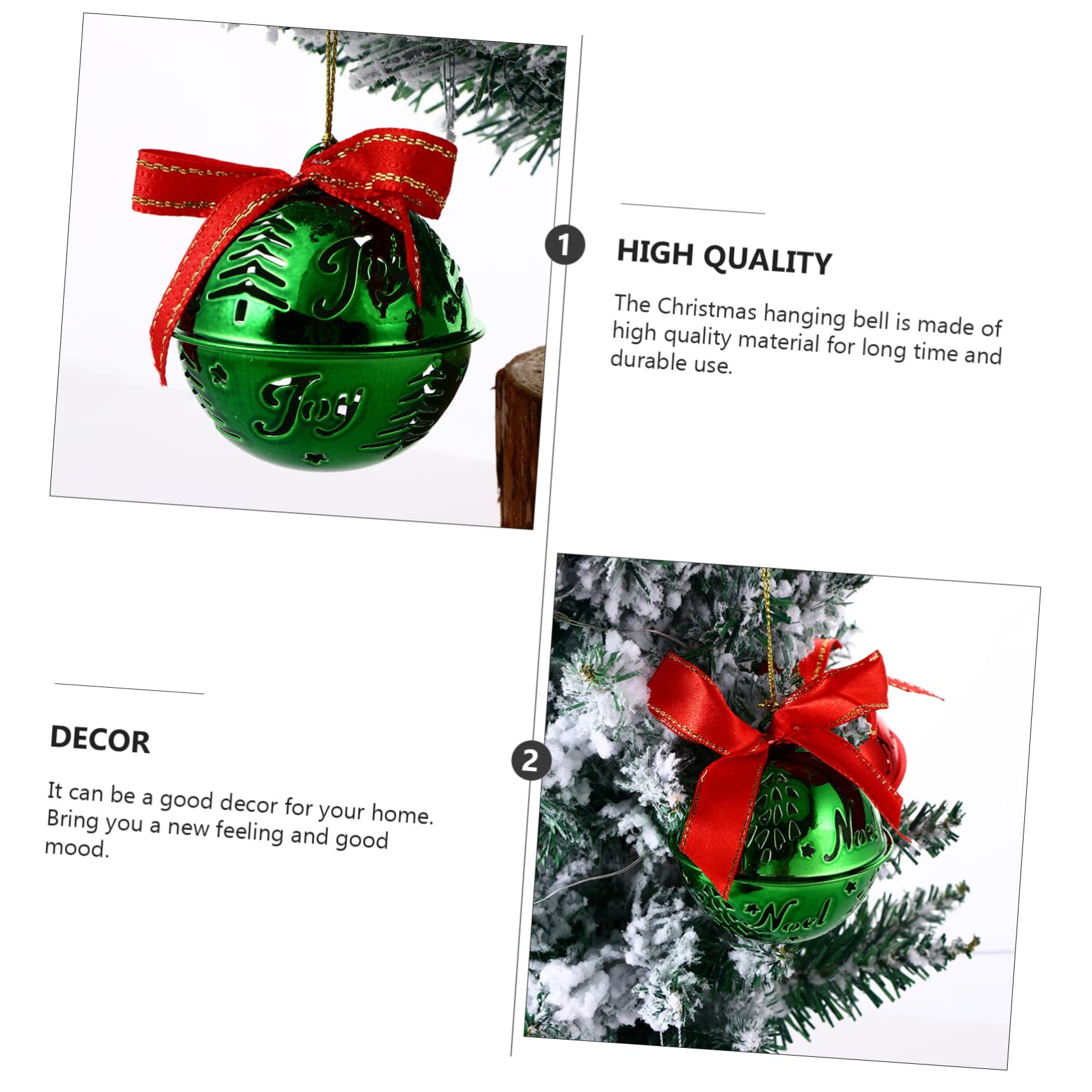 Zerodeko Elegante Set di Ornamenti per Lalbero di Natale 12 Pezzi Decorazioni Sospese a Campana in Metallo per Case Feste Alberi di Natale Stili multipli