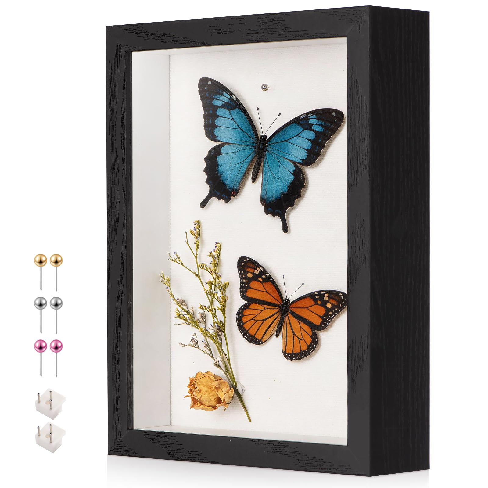 MGLIFEUL Black 6x8 in 3d Deep Photo Shadow Box Frame with Genuine Glass Panel,Box Frames for Crafts 3d Deep for Filling Objects Pet Photos Artworks Memories Flowers Insect Medal Display — image 1