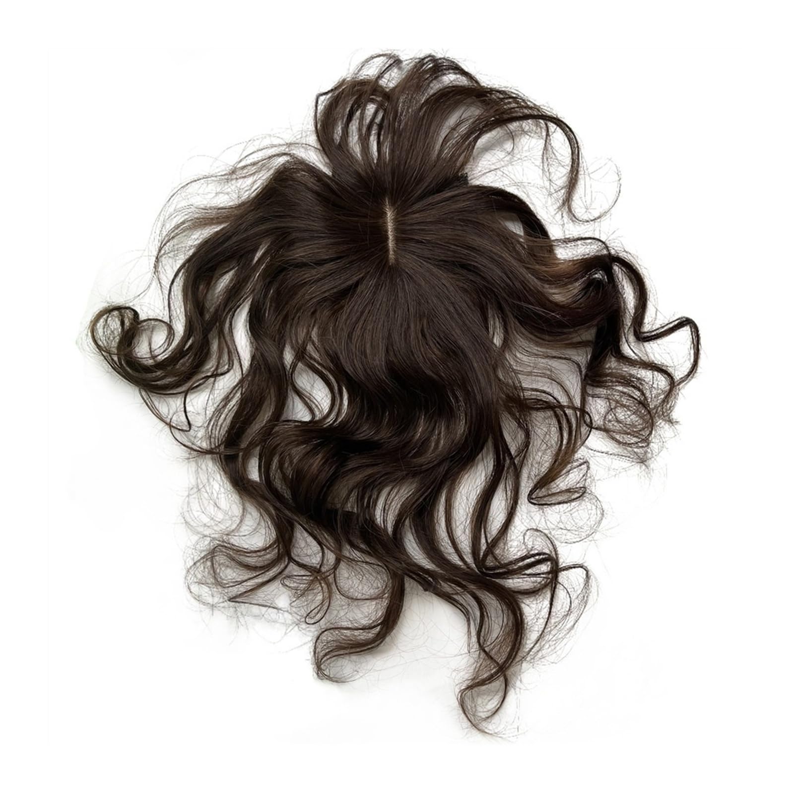 Haartopper für Frauen 35,6 cm großer Echthaar-Topper for Frauen, 10 x 12 cm, Spitze, Basiskörper, gewellt, Remy-Haarteile, erhöhen das Haarvolumen, Clip-in-Welle, lockiger Haar-Topper Haarteil ( Color