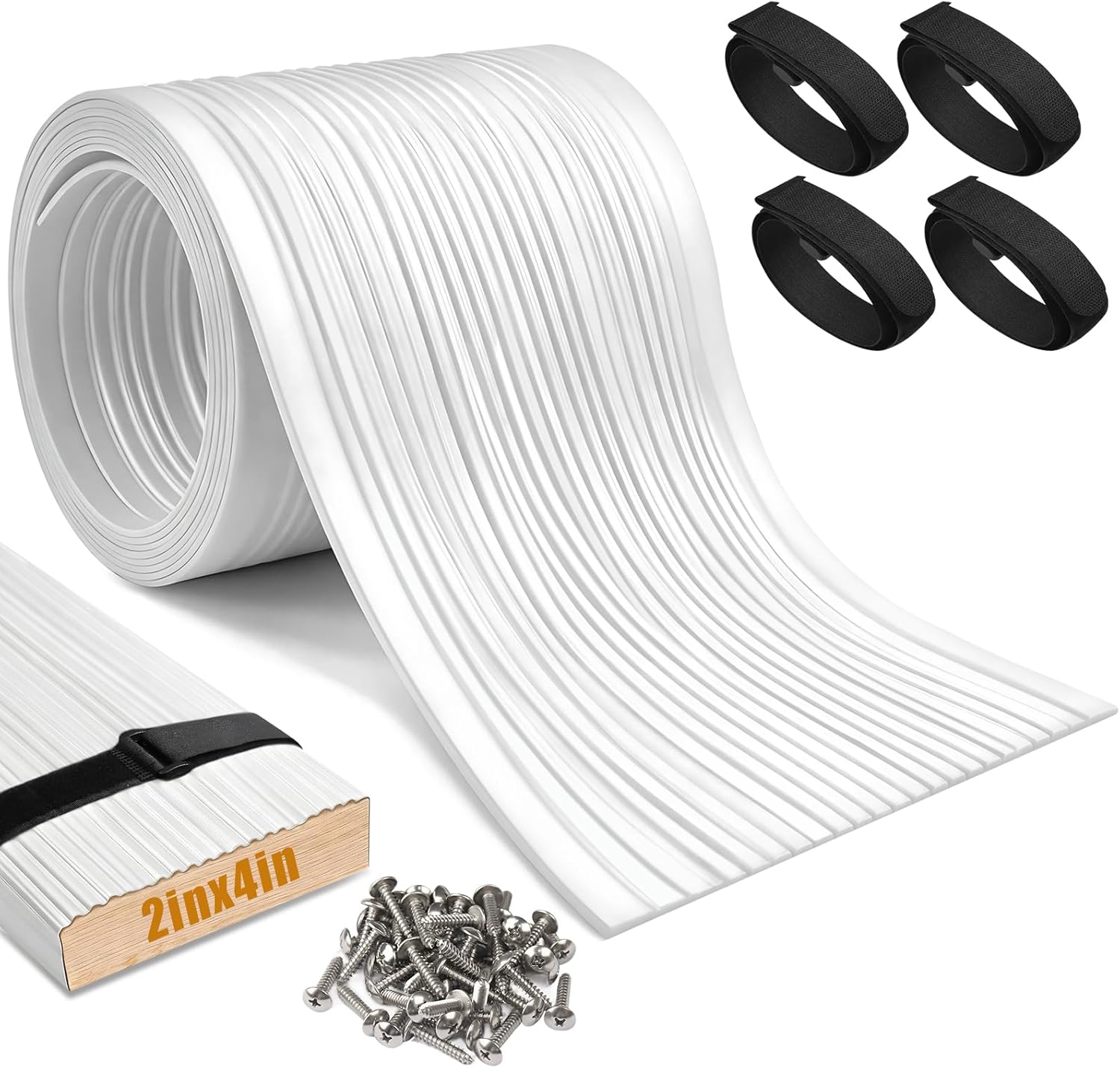 Bunk Wrap Kit for Semi-Truck Trailer - 16-ft Roll of 2x4-in Heavy-Duty Bunk Wrap with Endcaps White