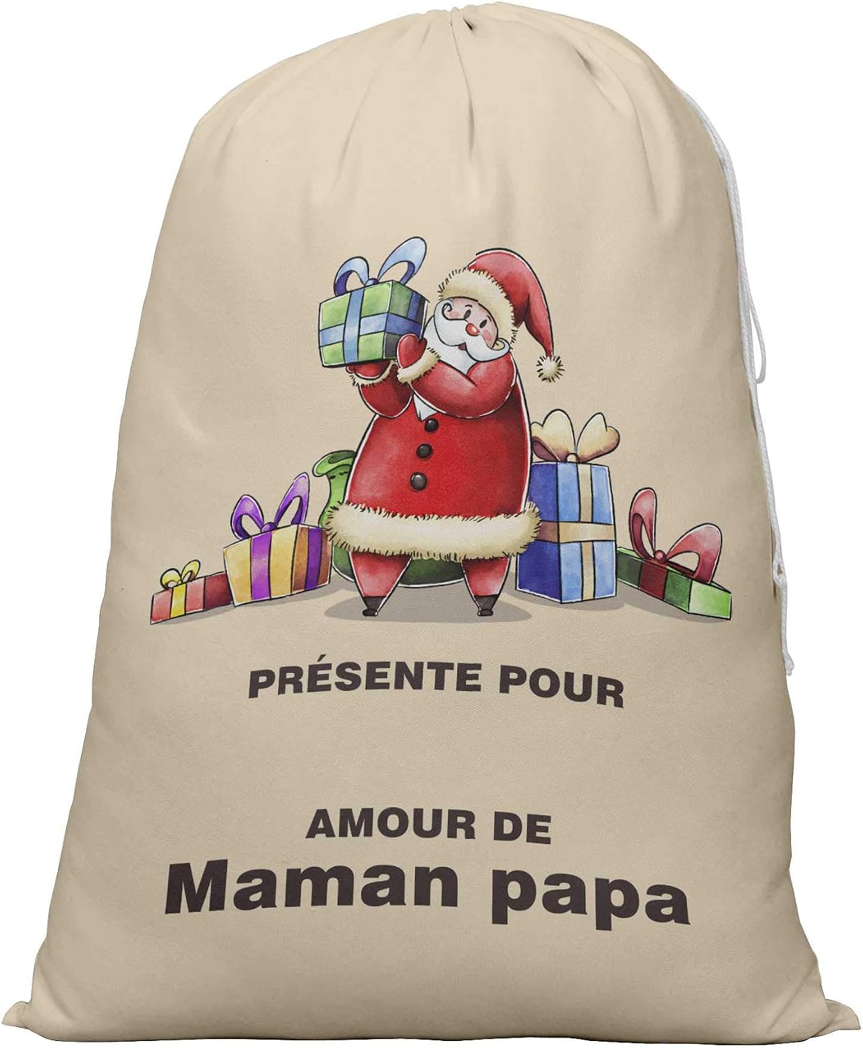 Printtoo Large Drawstring Canvas Bag Christmas Sack Bags Santa Gift Sack Custom Party Favor 2 Pcs 27x20 Inch