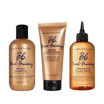 Bumble and bumble. Bond-Building Hair Repair Shampoo, Conditioner + TripleBond Flash Rinse Set | For Damaged Hair | Anti Frizz + Adds Shine | Curly, Wavy, Straight