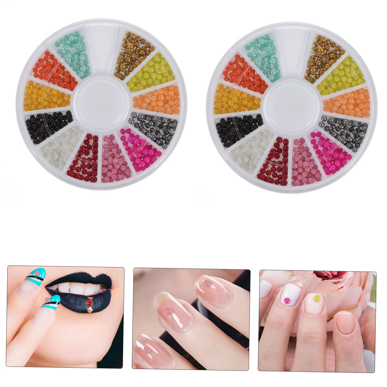 PLAFOPE DIY Nail Art Beads Manicure Caviar Beads 12 Colors Fish Scale Glitter for Nails
