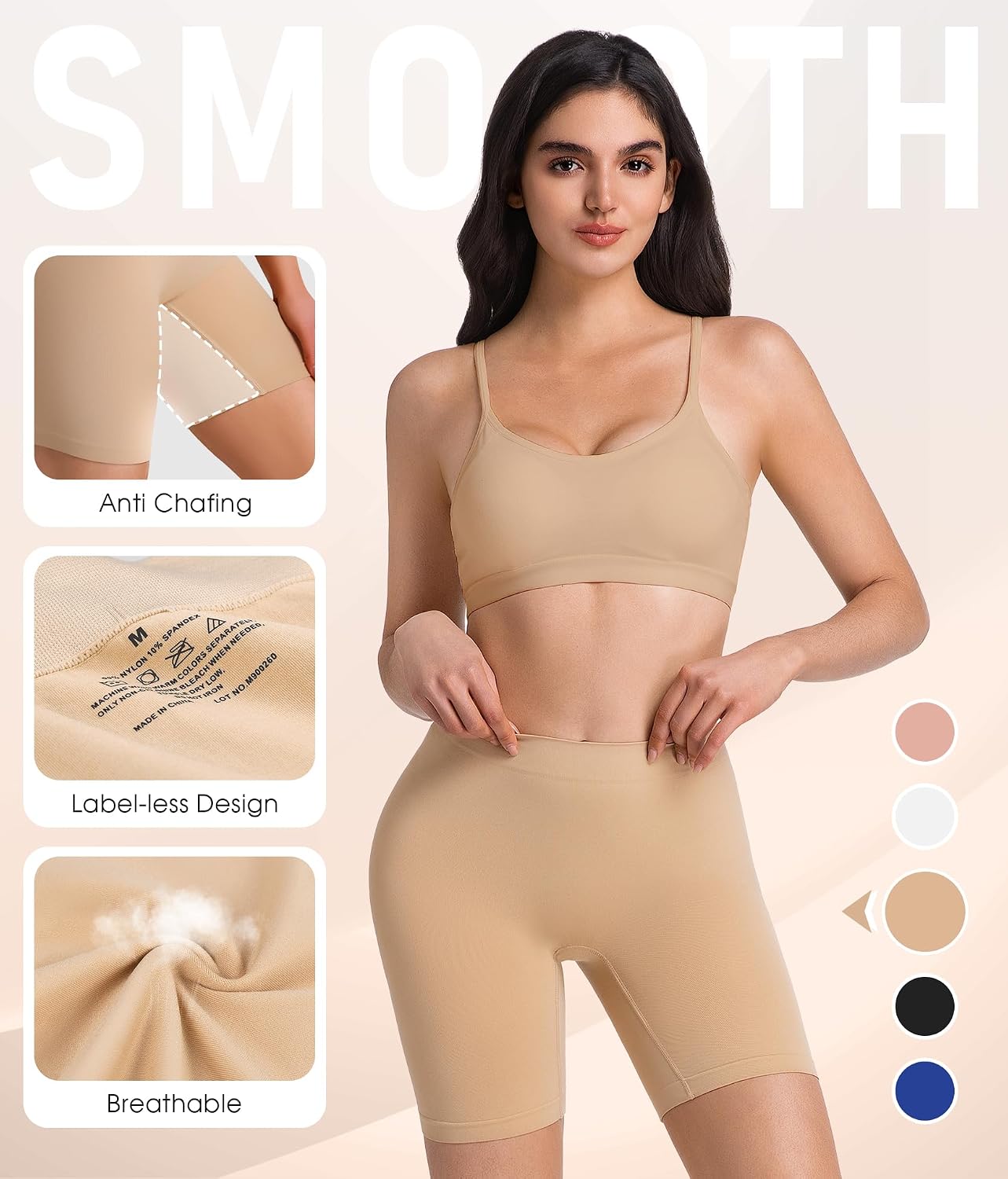 Yeblues 4 Pack Slip Shorts for Under Dresses Smooth Anti Chafing Underwear