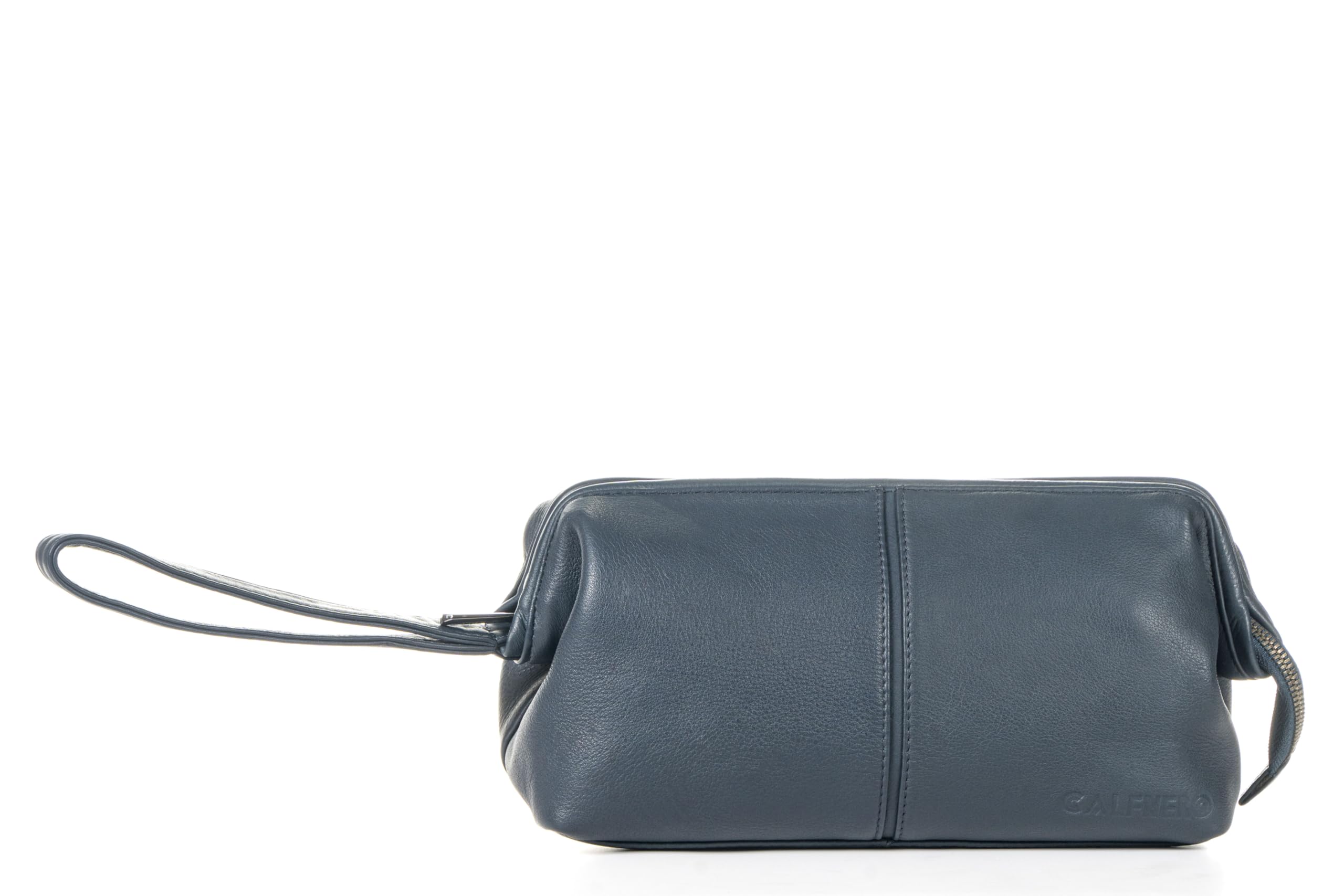 calfnero Genuine Leather Toiletry Bag Shaving Kit Bag and Grooming Kit for Travel ~ Gift for Men and Women ~ Makeup Bathroom Cosmetic Pouch Case (Navy)-picture-40