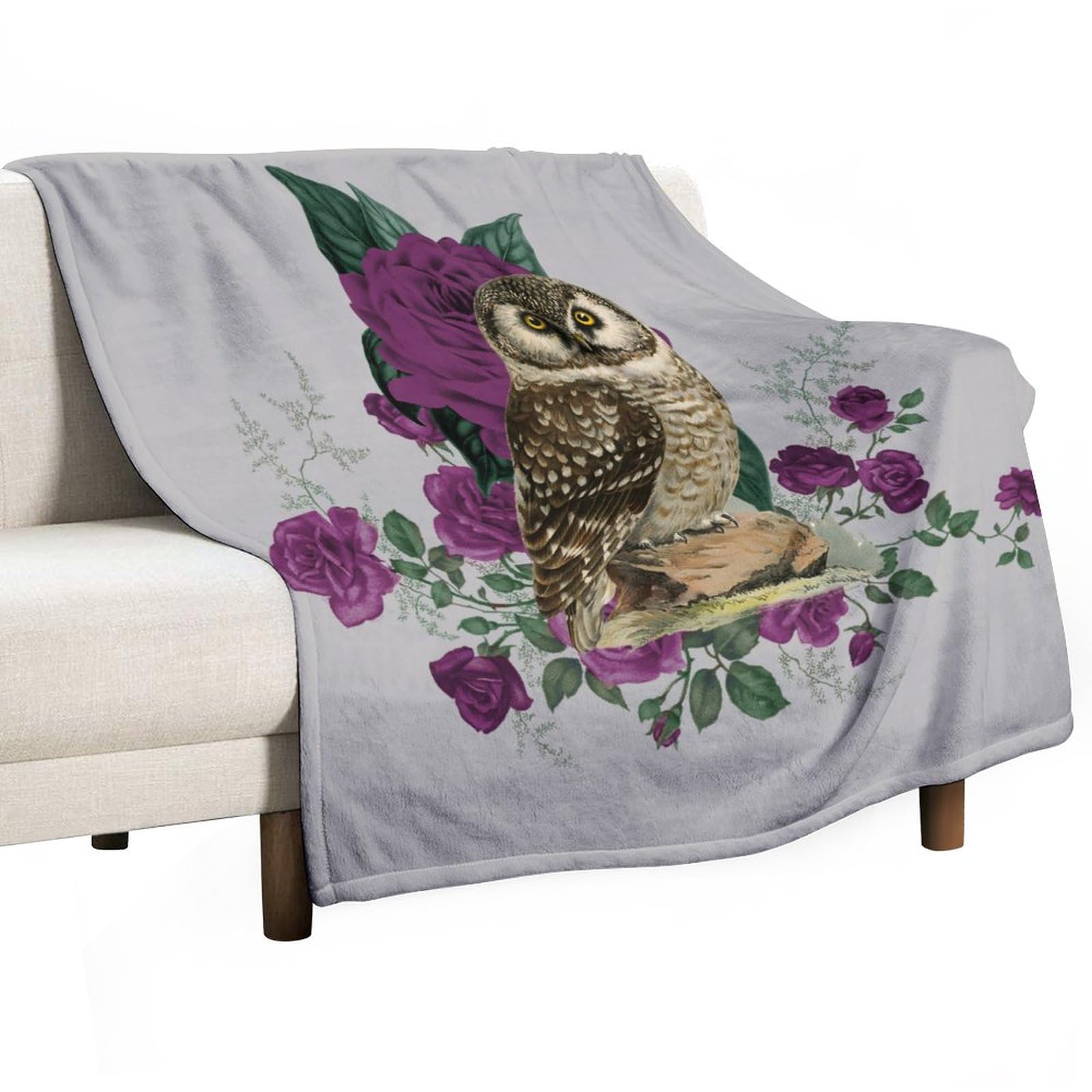 Couverture polaire Halloween oiseau squelette : une ambiance douce et poétique chez vous