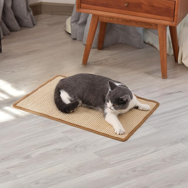 Foto 6 de 8 de FUKUMARU Alfombrilla rascador para Gatos, Cuerda de sisal Natural para Gatos