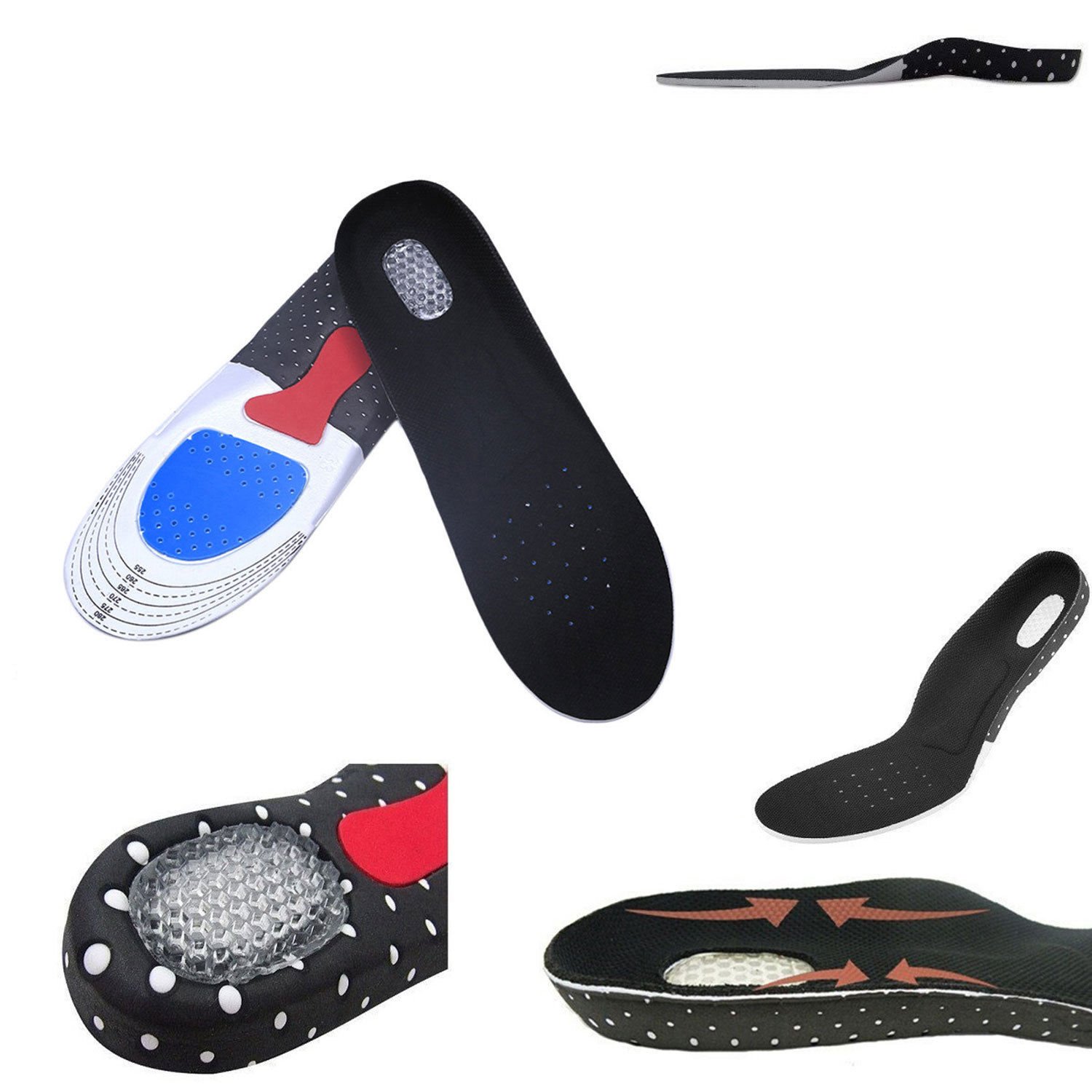 Pedimendtm 5 paires orthopédique en forme de gel EVA antibactérien Semelle intérieure | orthopédiques Soutien de la voûte plantaire | Pied Talon de gel de massage Coussin de confort