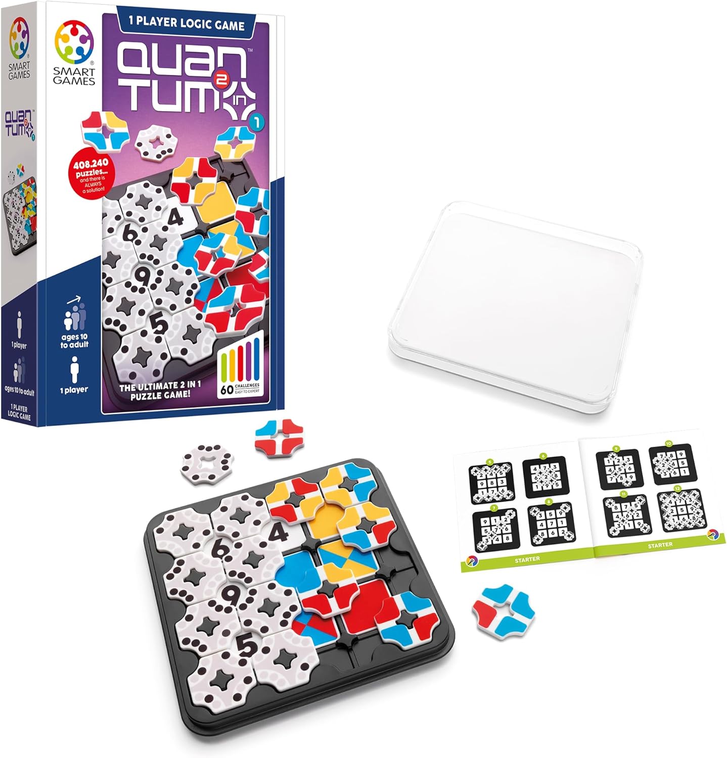 SmartGames Quantum 3D Logic Puzzle Game with 60 Challenges Brain Teaser for Ages 10+