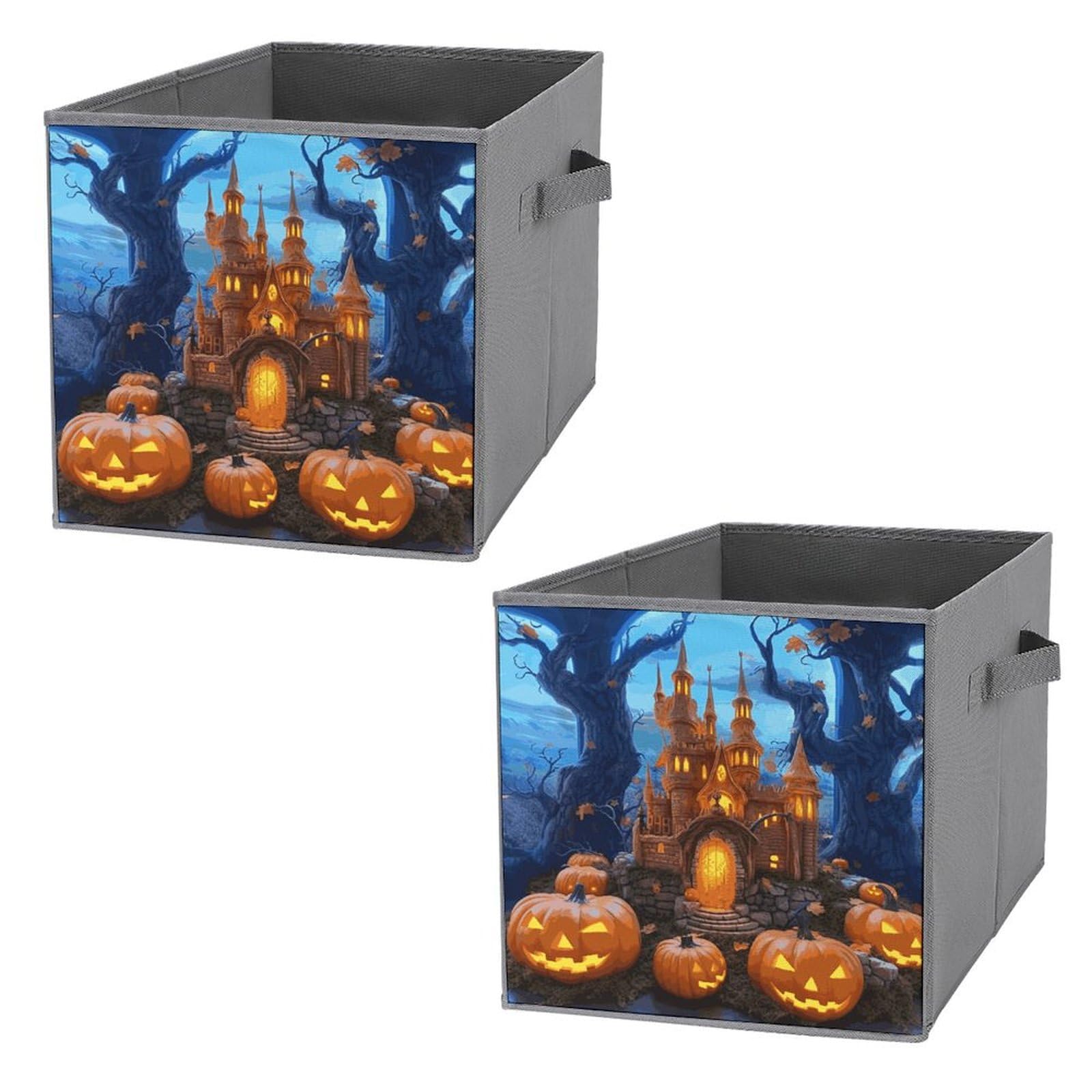 Boîtes de rangement château d'Halloween anti-désordre et paniers pliables pour placard gain de place